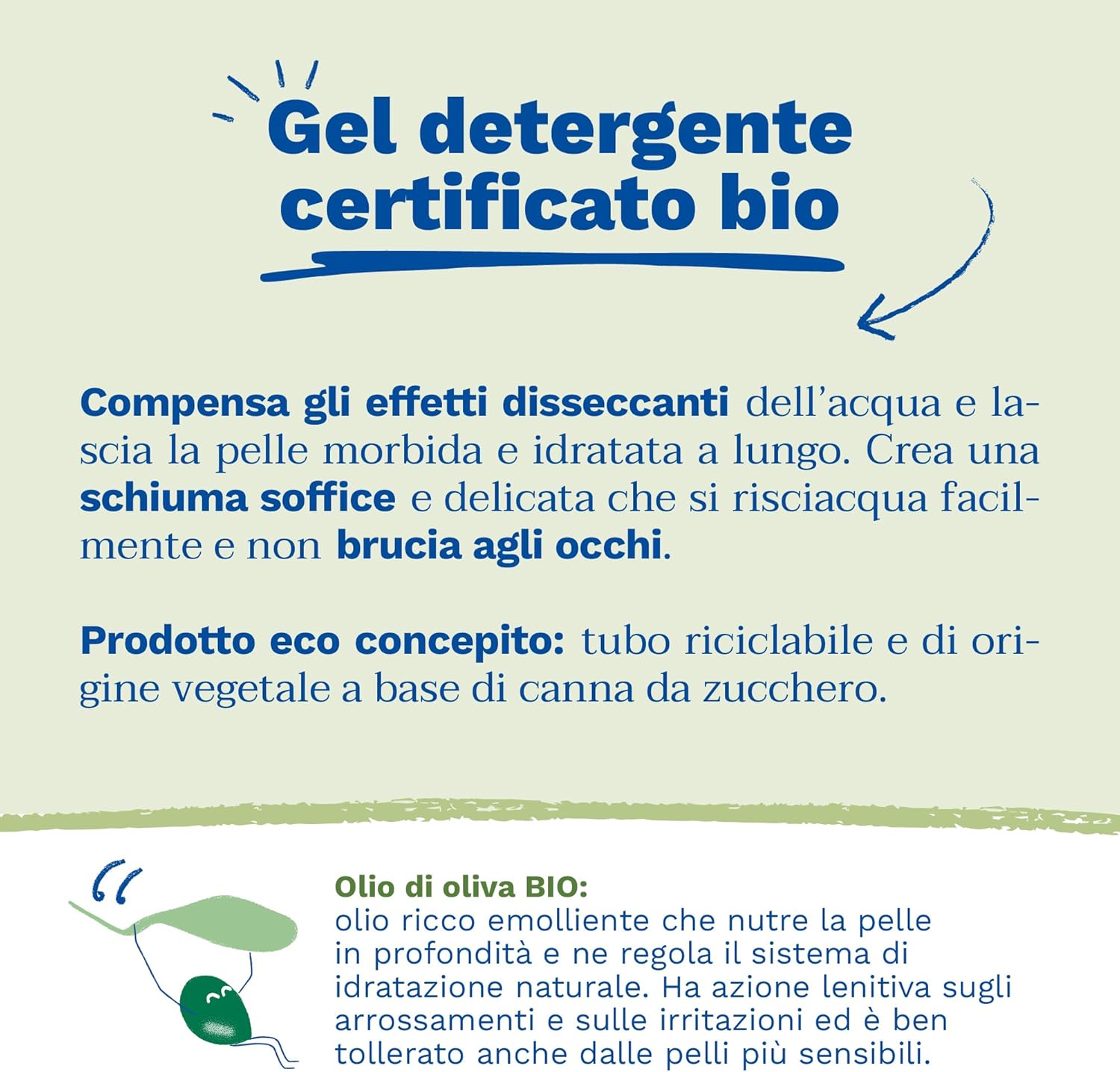 Detalle 2 de Mustela Gel Detergente Bio Vegano con Olio di Oliva, Aloe e Glicerina – Detersione delicata per neonati e tutta la famiglia