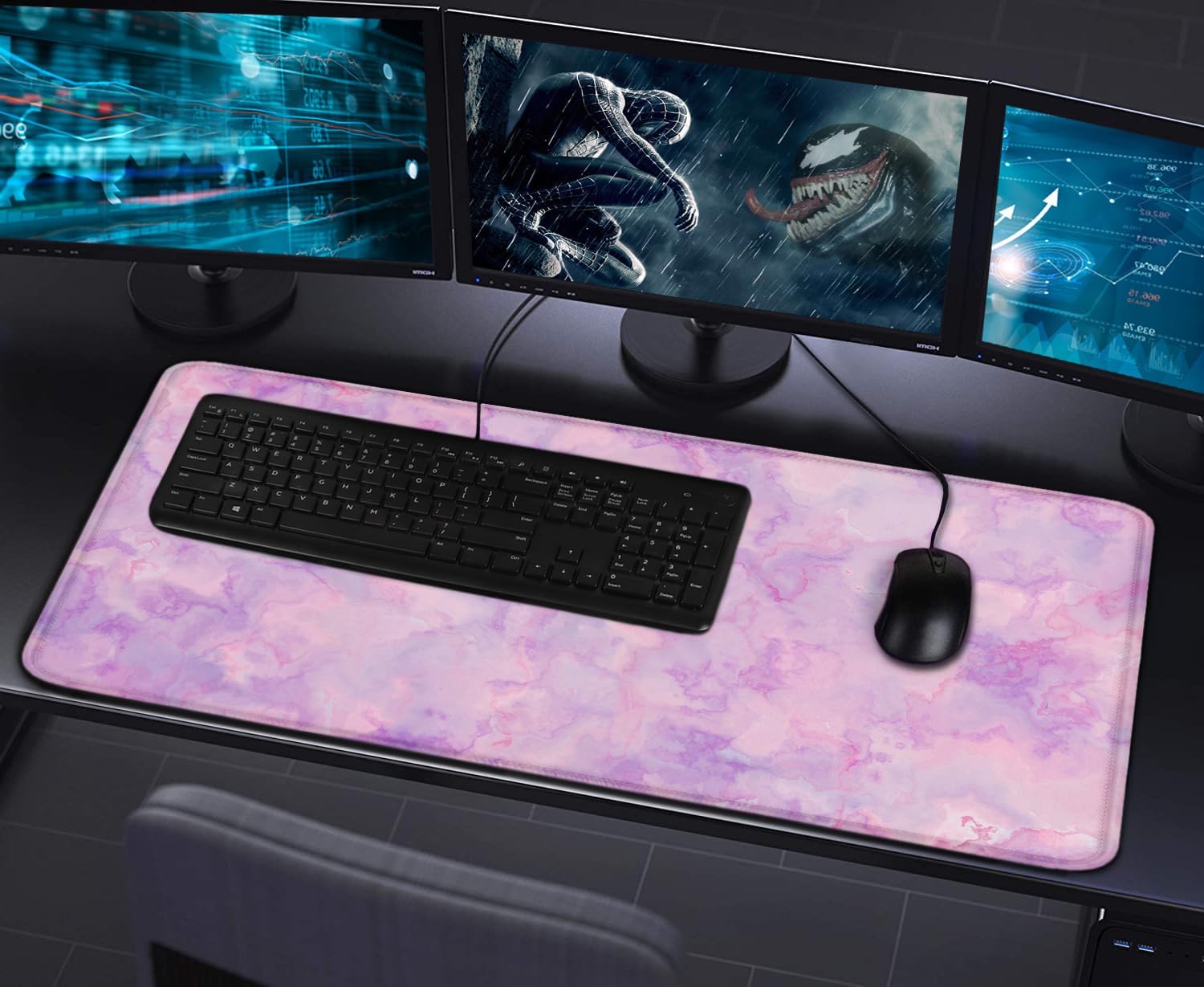 Thumbnail 6 de Hsmienk AB-C020 Extended Gaming Mouse Pad, Waterproof, Marble Purple