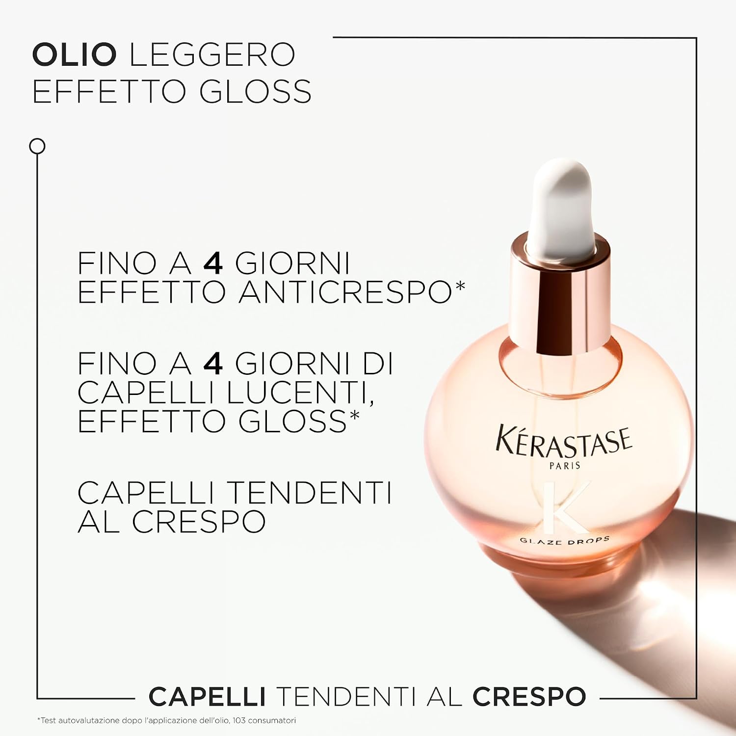 Detalle de Kérastase Gloss Absolu Glaze Drops Olio Leggero Extra Lucentezza per Capelli Crespi con Olio di Rosa Canina, 45 ml