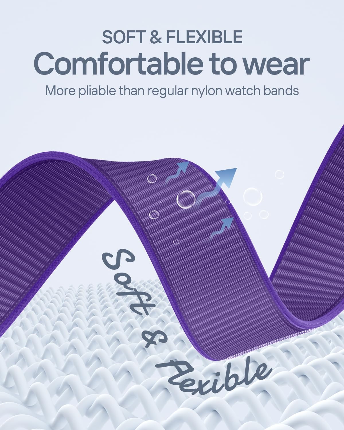 Thumbnail 1 de Yoohoo 2 Pack Nylon Sport Loop for Apple Watch – Soft, breathable fit for 38mm–49mm sizes
