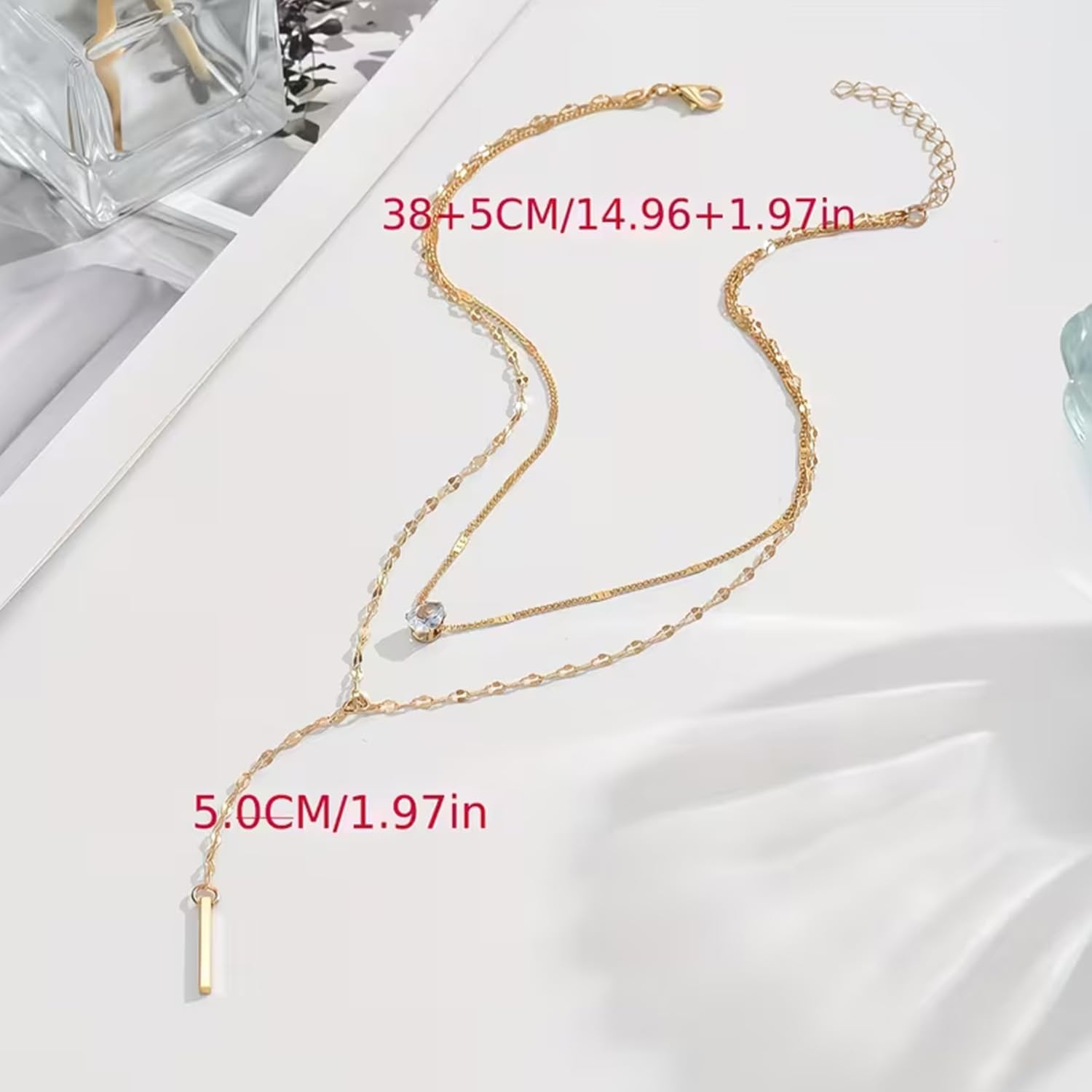 Detalle 2 de Patwes Lariat Necklace 14K Gold Plated