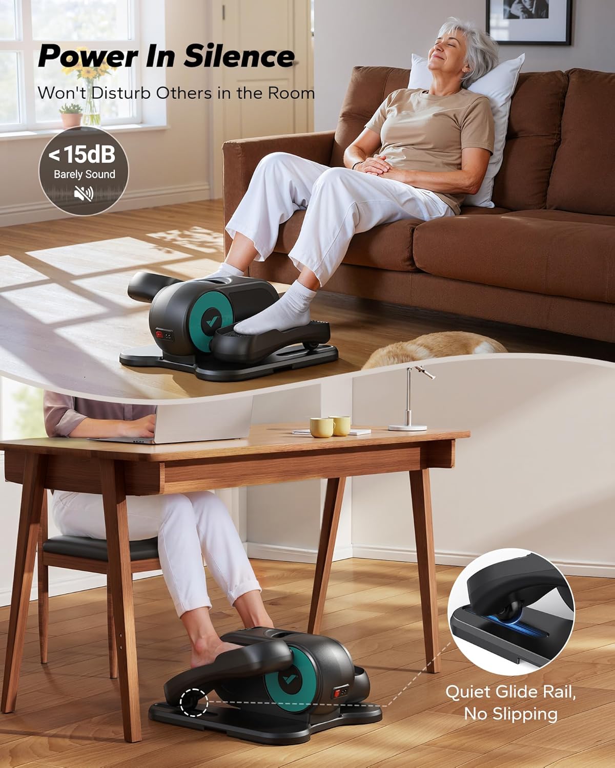 Thumbnail 4 de MERACH Under Desk Elliptical Machine for Home – Quiet electric pedal exerciser with remote