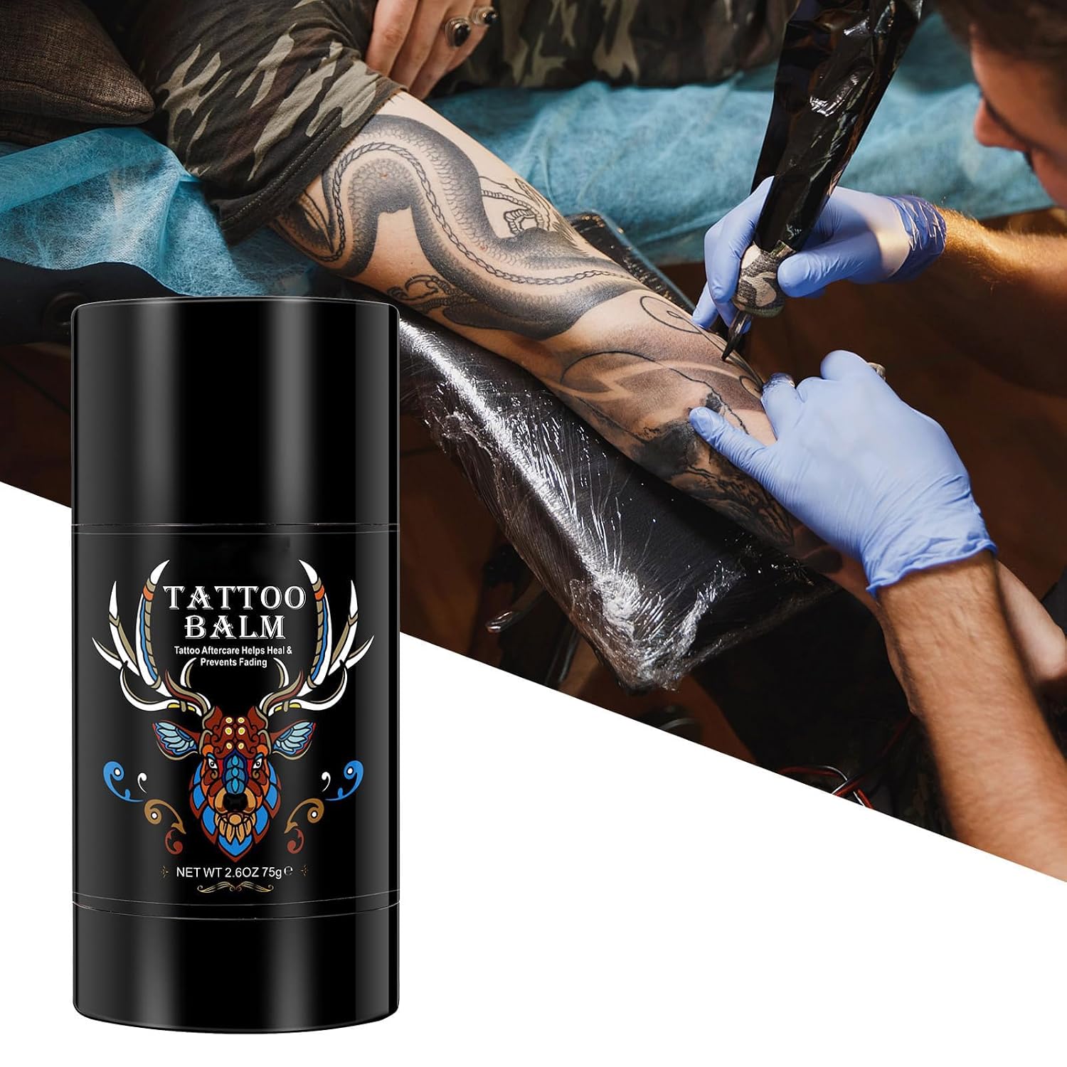 Detalle de Tattoo Aftercare Butter Balm (2.6 oz) by Old & New Tattoo — moisturizing healing balm for fresh and older tattoos