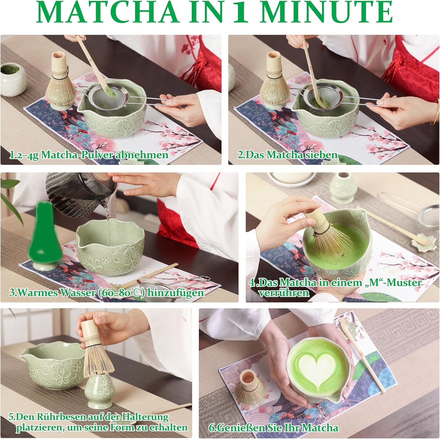 Detalle 2 de Matesen Matcha Set Premium Starter 7-teilig