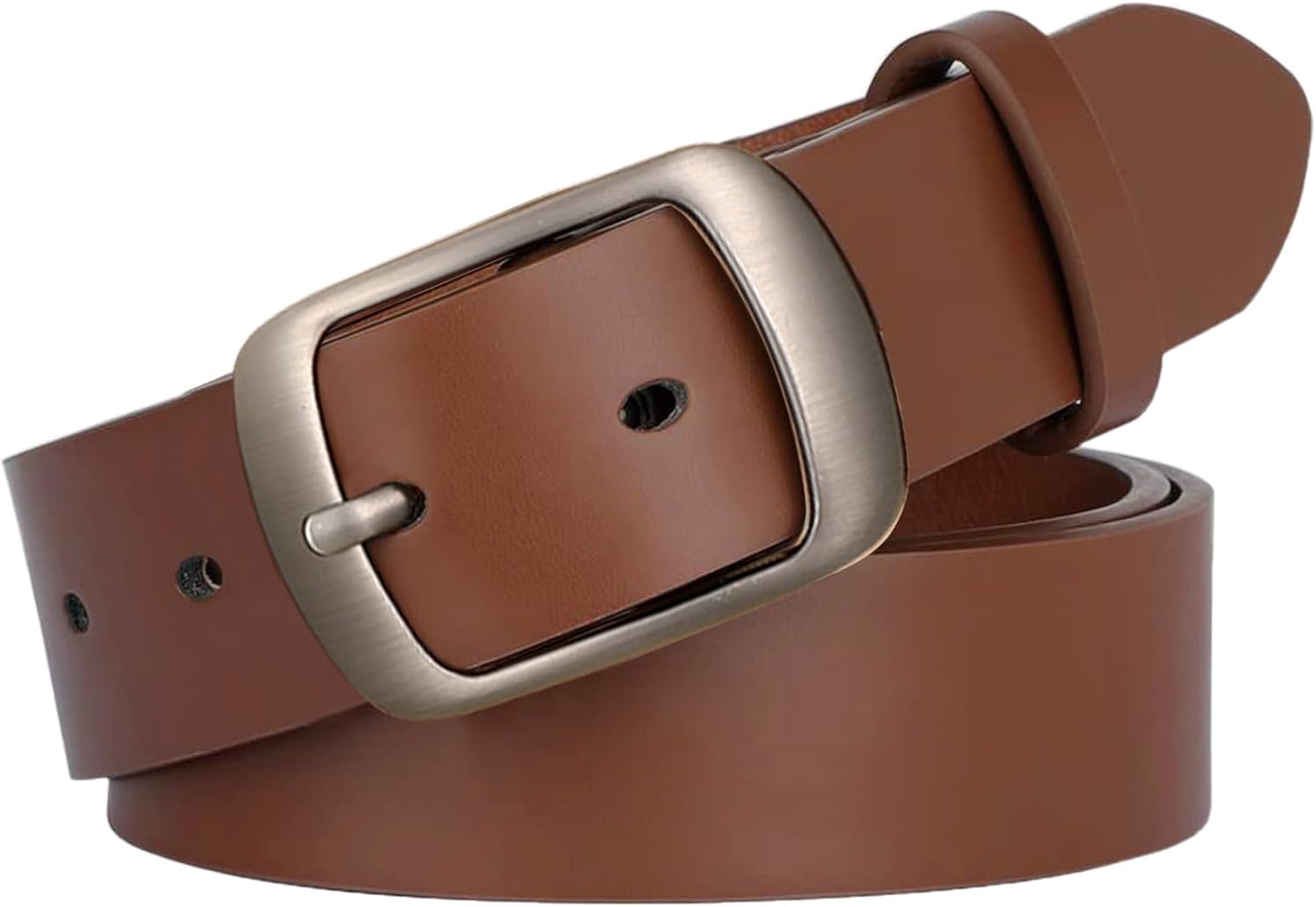 Detalle de SUOSDEY Women's 1.3-Inch Faux Leather Belt with Adjustable Length