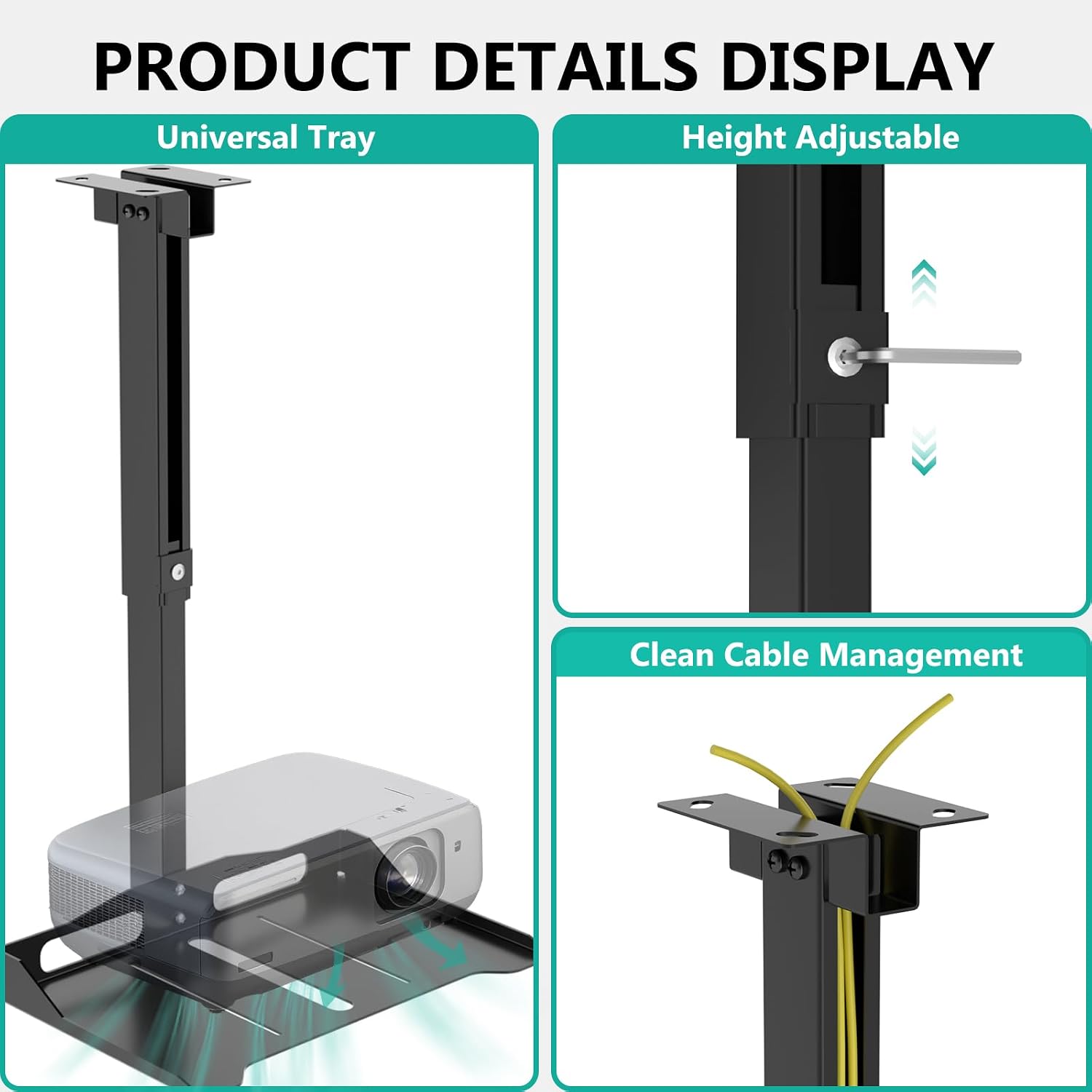 Detalle de WALI Projector Mount Tray 22lbs adjustable