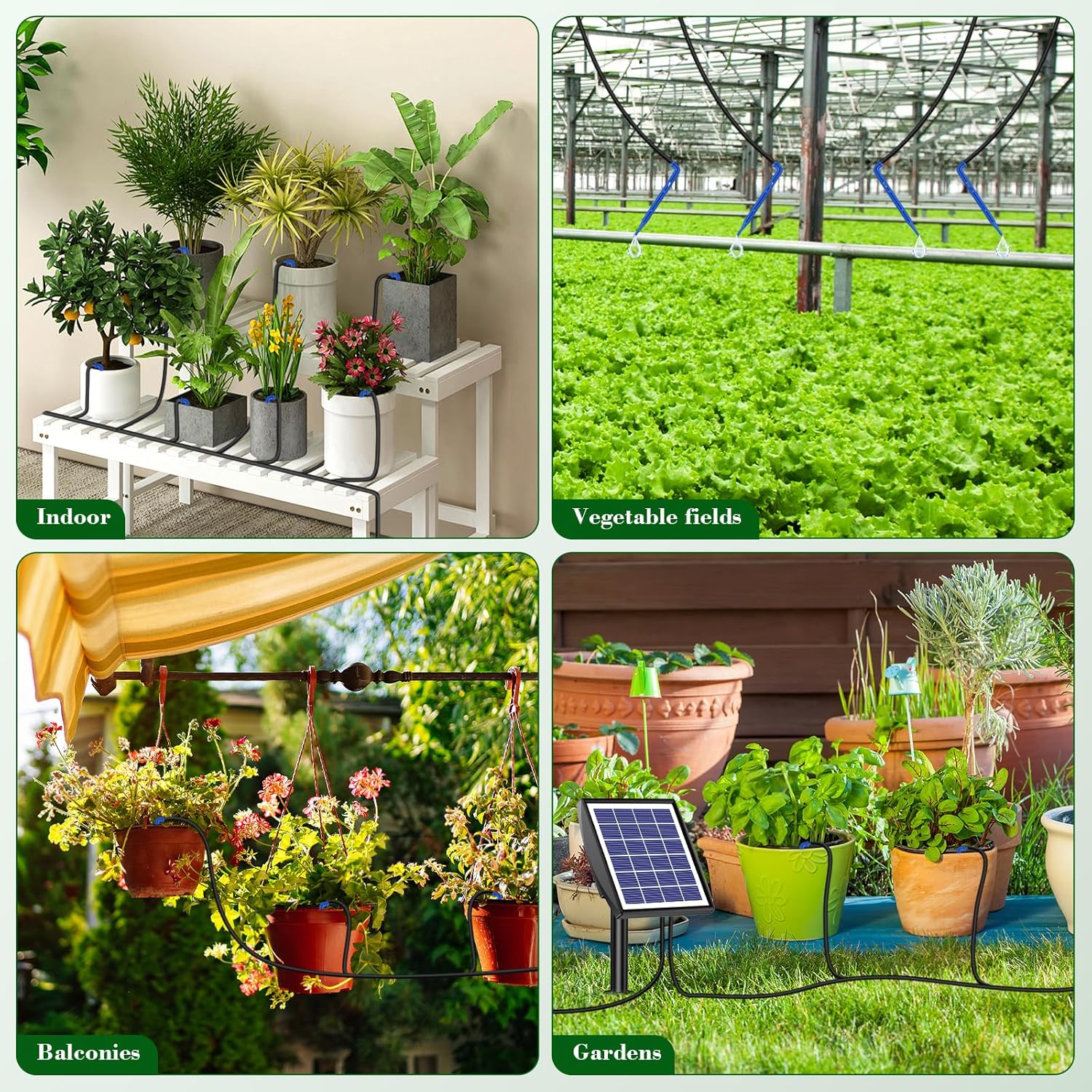 Thumbnail 6 de Onherm Irrigazione Automatica a Energia Solare con tubo lungo 15 m e gocciolatore – kit per balcone e giardino