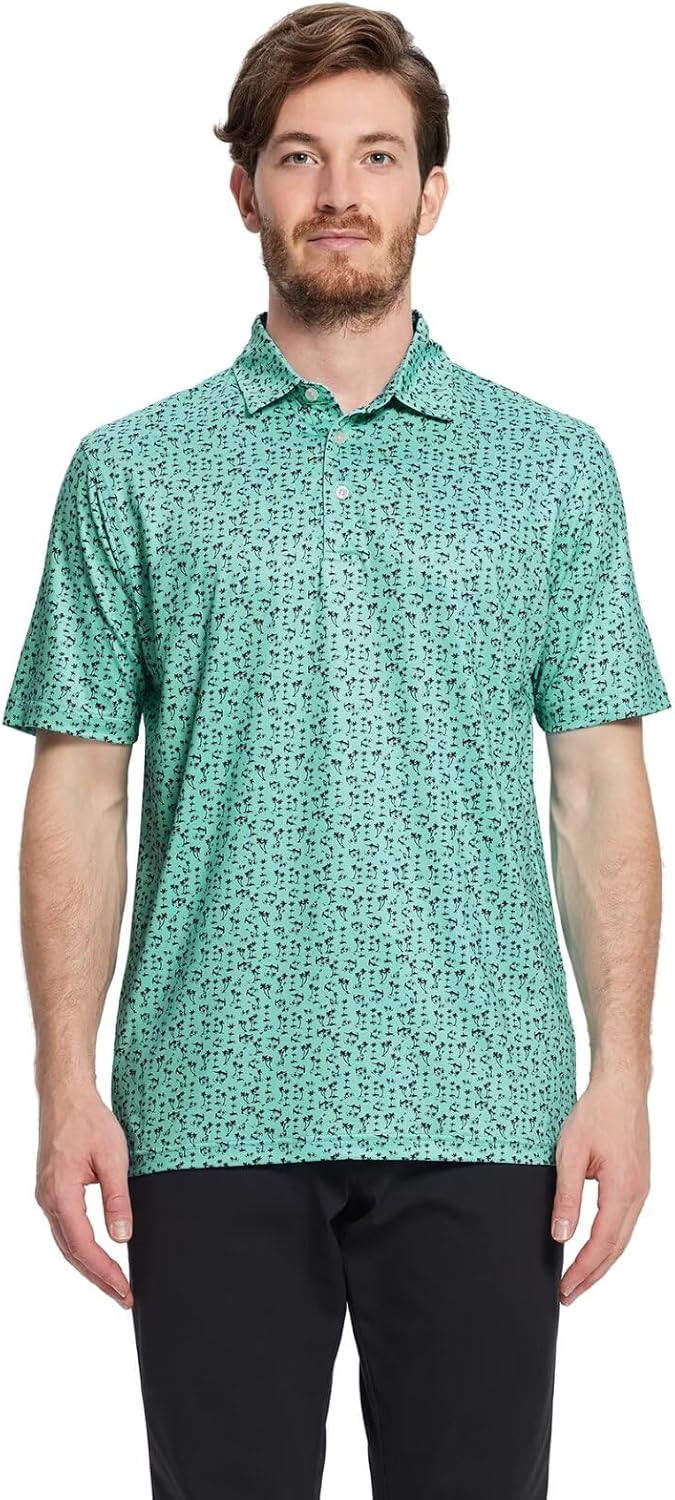 Thumbnail 1 de Men’s Dry-Fit Printed Golf Polo Shirt (Moisture-Wicking, UPF 30+) in Regular Fit Sizes S–3XL