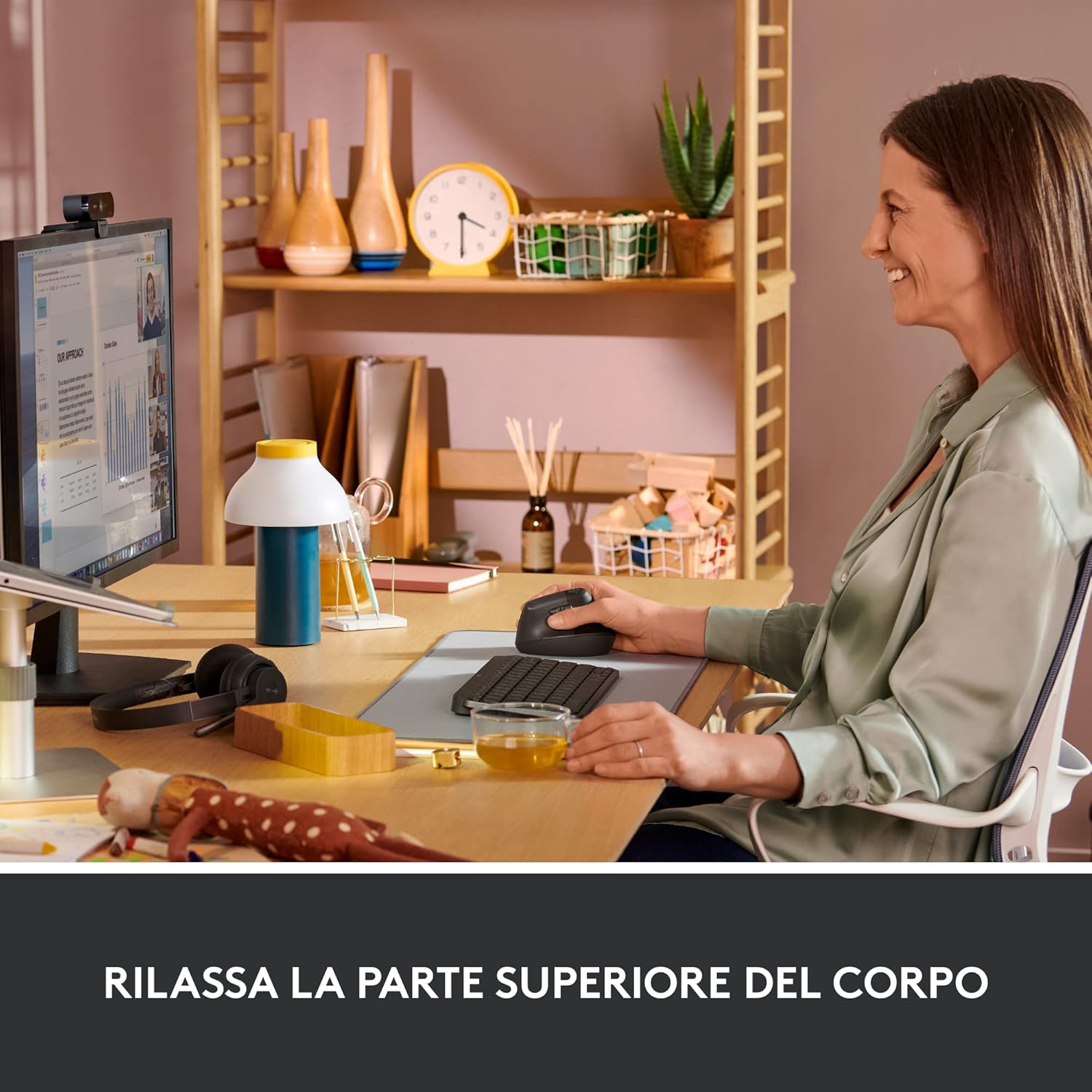 Thumbnail 3 de Logitech Lift mouse ergonomico verticale senza fili con ricevitore Bluetooth o Logi Bolt USB, 4 tasti, click silenziosi – grigio