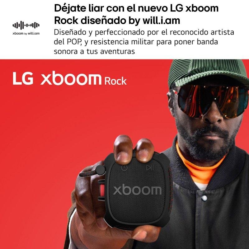 Detalle 2 de LG Xboom Rock: altavoz portátil Bluetooth 6 W IP67 en rojo
