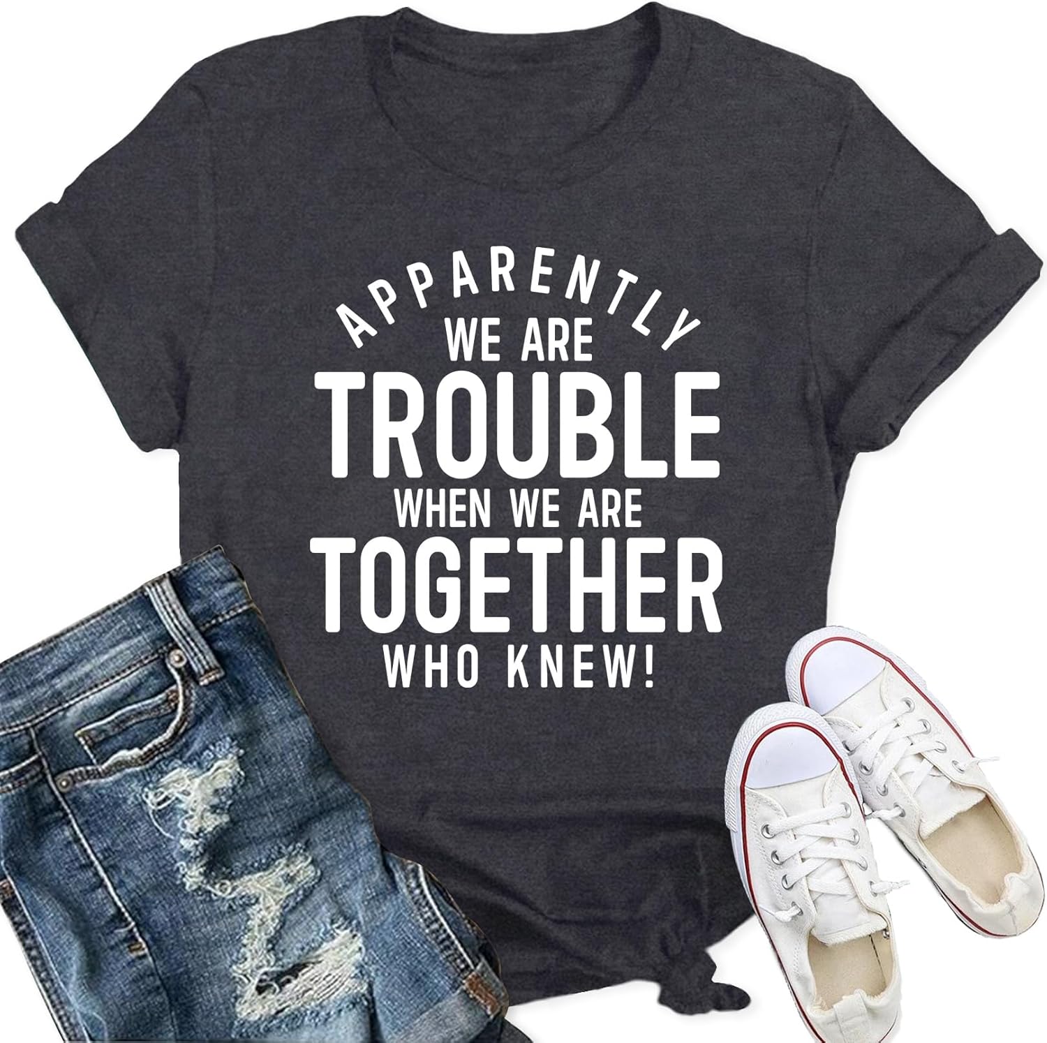 Detalle de Qskall Best Friend T‑Shirt for Women – Bestie Tee