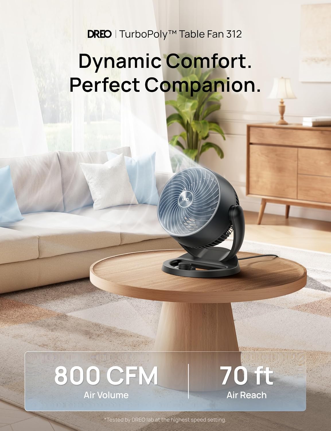 Thumbnail 1 de DREO 12-Inch Bedroom Fan with WingBoost Airflow
