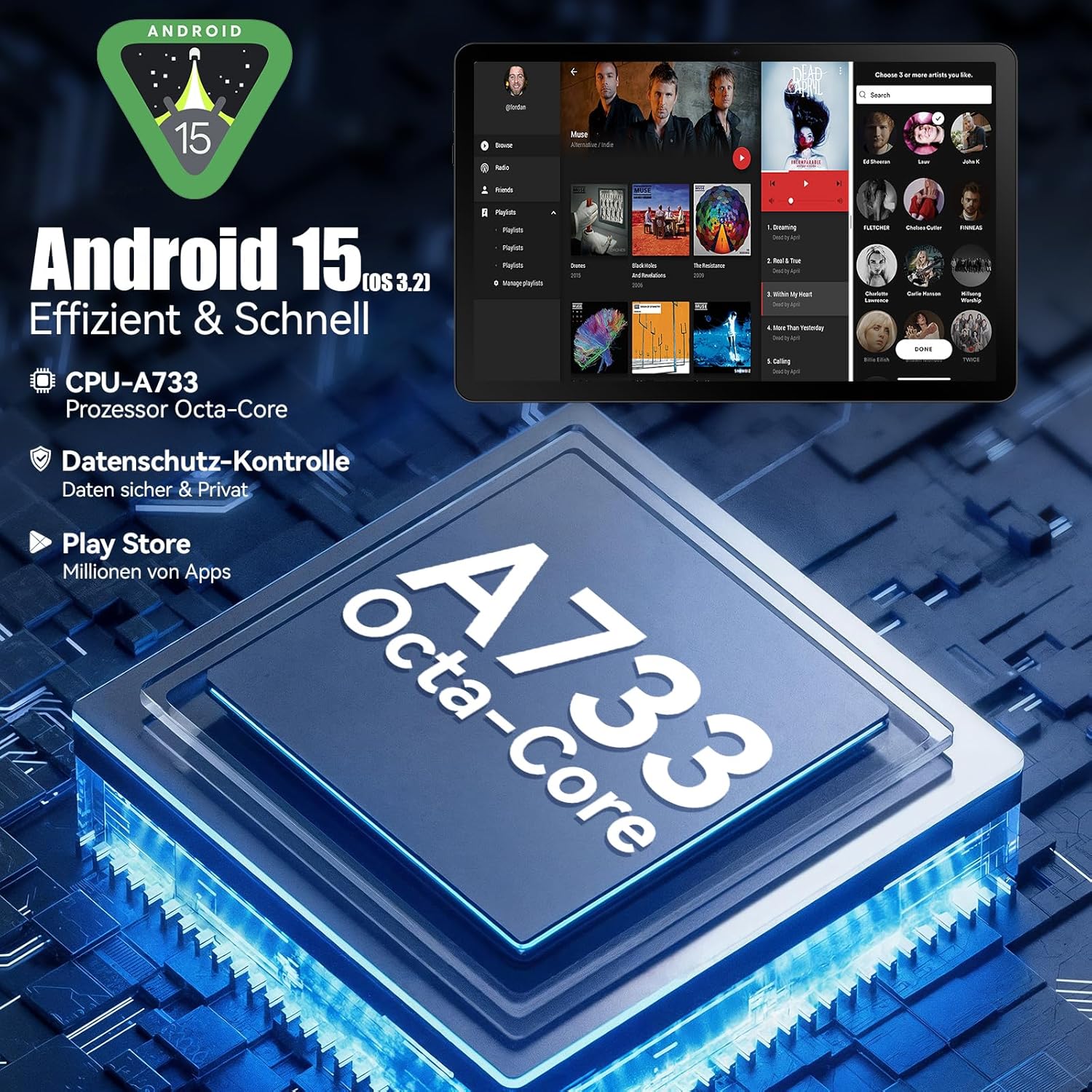 Thumbnail 1 de Ainmel Tablet 11,5 Zoll Android 15 30GB RAM