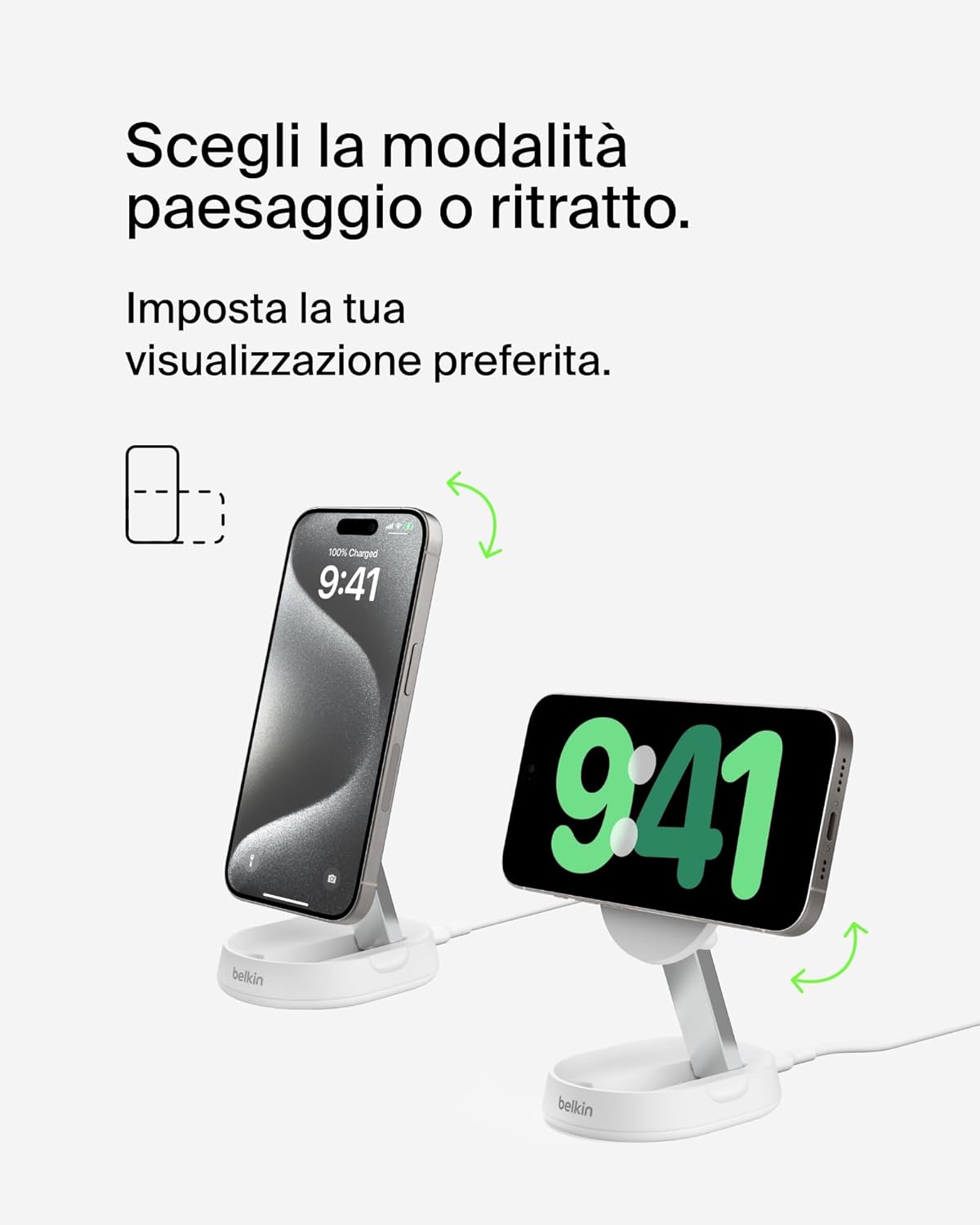 Thumbnail 3 de Belkin BoostCharge Pro: Supporto di Ricarica Magnetico 15W Qi2 convertibile per iPhone e altri dispositivi