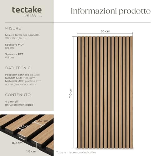 Detalle de tectake pannelli acustici in rovere