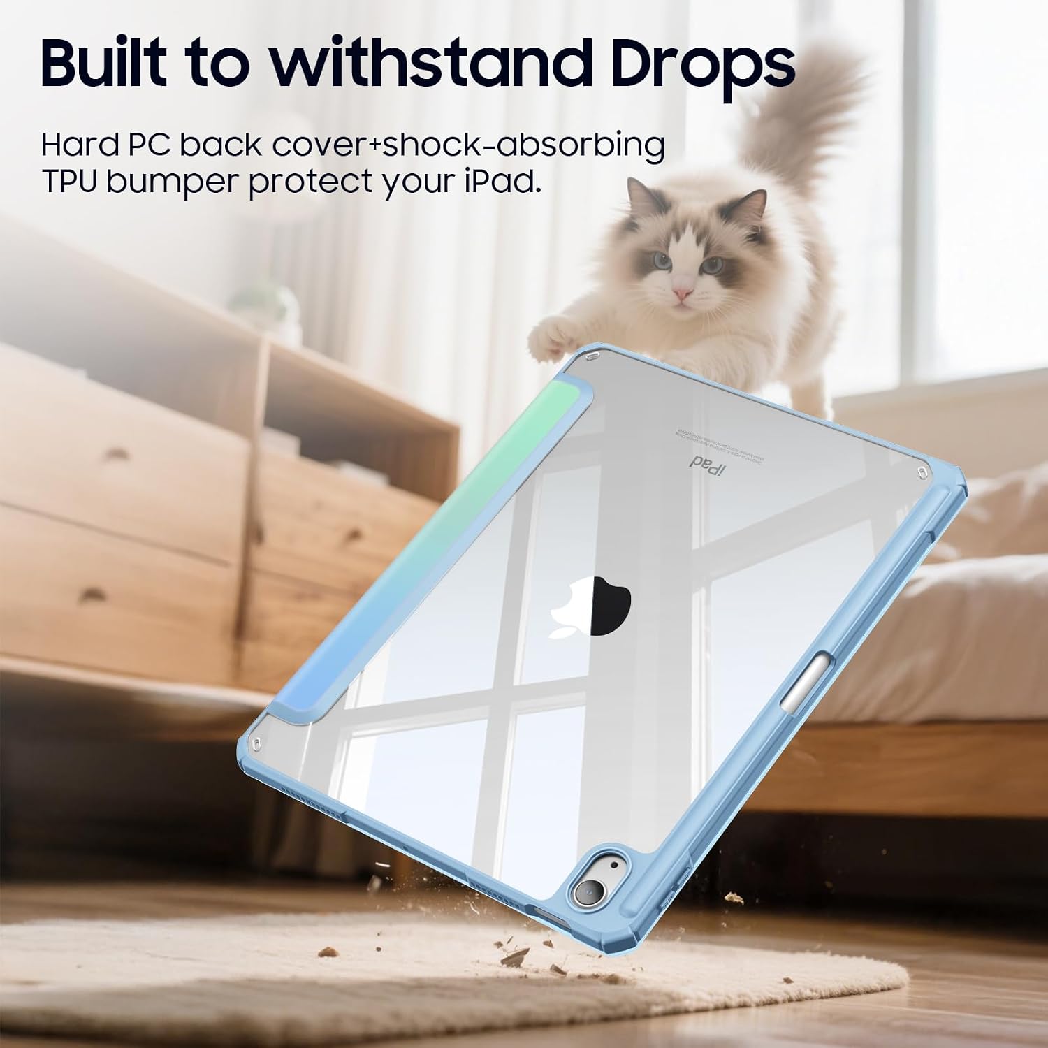Thumbnail 6 de Fintie Hybrid-Hülle für iPad 10. Generation (2022) 10,9 Zoll – Stifthalter, transparenter Rückseite, Stoßschutz