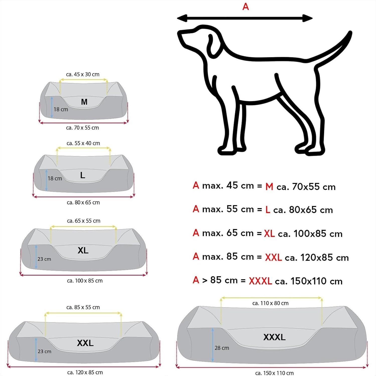 Thumbnail 2 de BedDog 2in1 Hundebett MAX Quattro (Cordura, waschbarer Bezug) – XXL Candy pink-schwarz