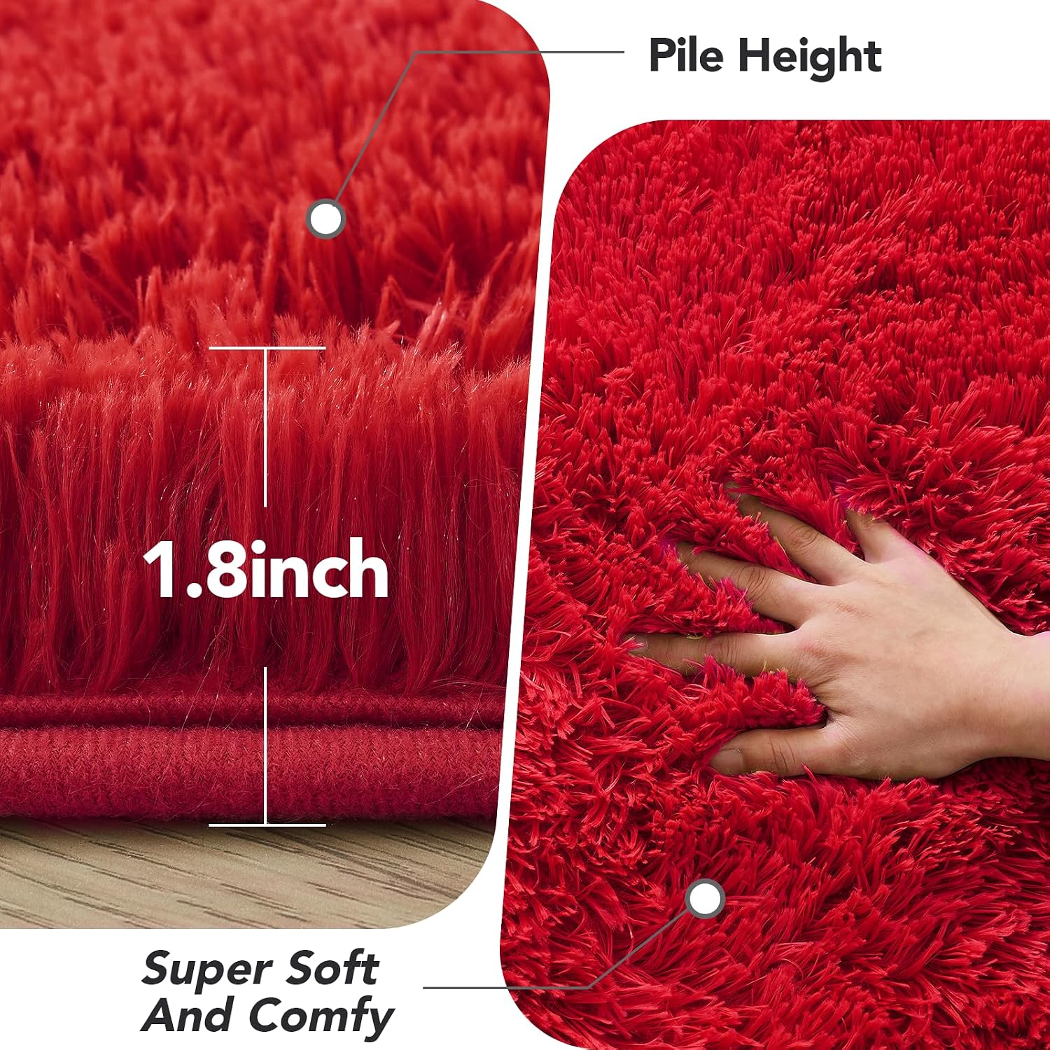 Detalle de Red Shag Rug 3x5