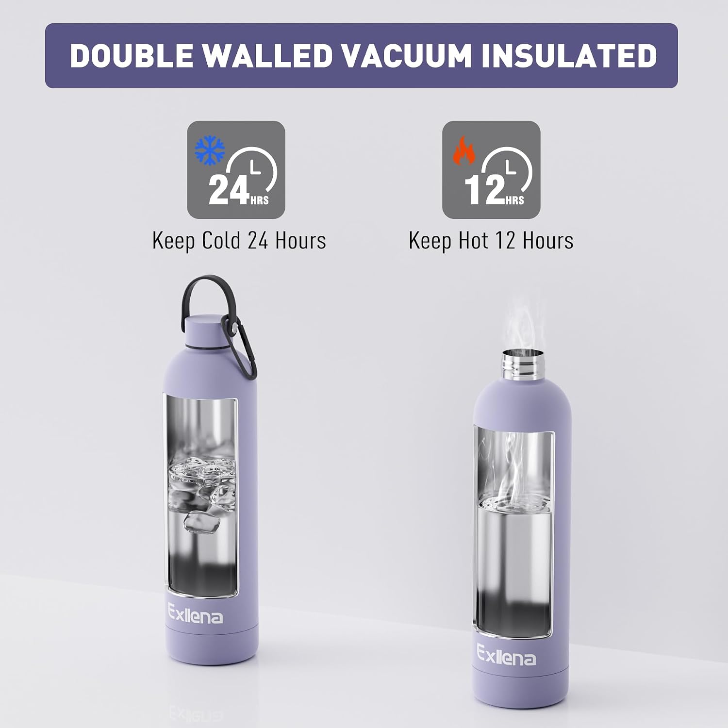 Detalle 2 de Exllena 1L Stainless Steel Bottle with Handle Lid