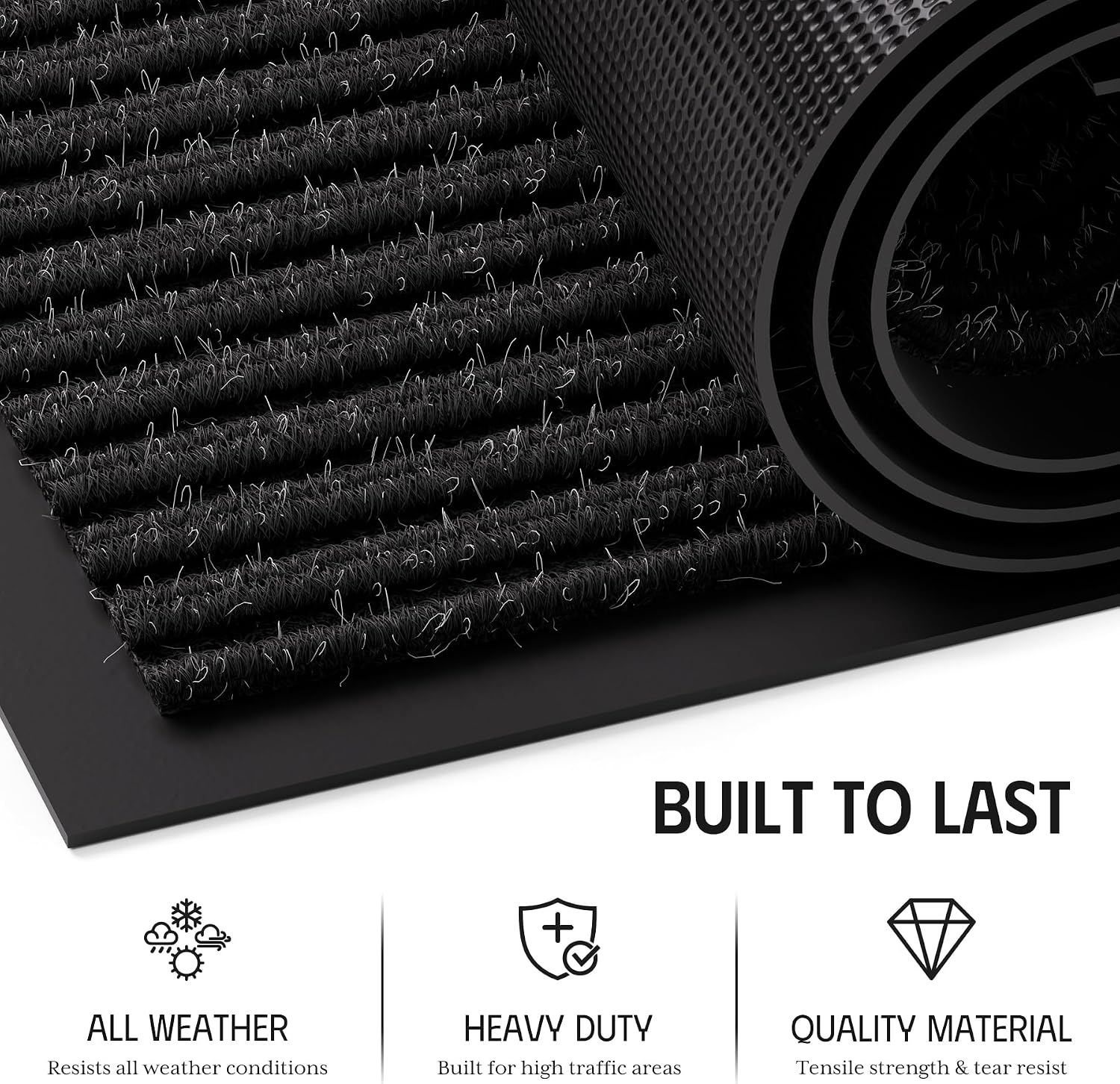 Detalle de EZ2LIVE 4' x 6' Front Door Mat with Polyester Fibers and PVC Backing