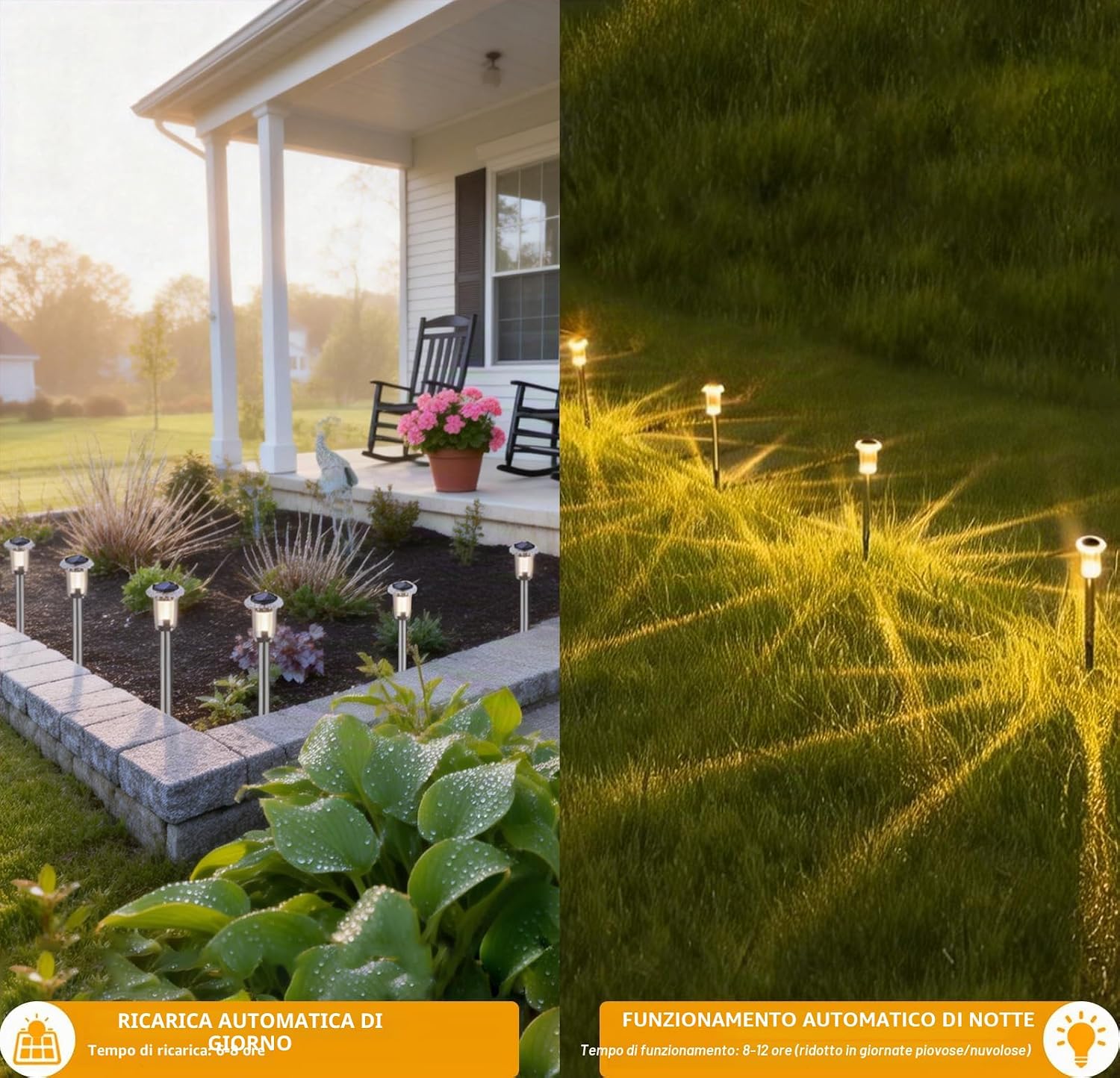Detalle de Aourow Lampade Solari da Giardino per Esterni (6 pezzi) con luce calda, accensione automatica e IP65