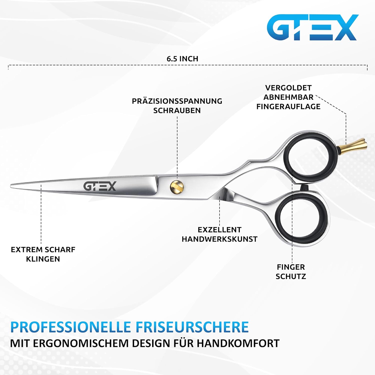 Detalle de GTEX Haarschere 6,5 Zoll — Friseurschere ✂