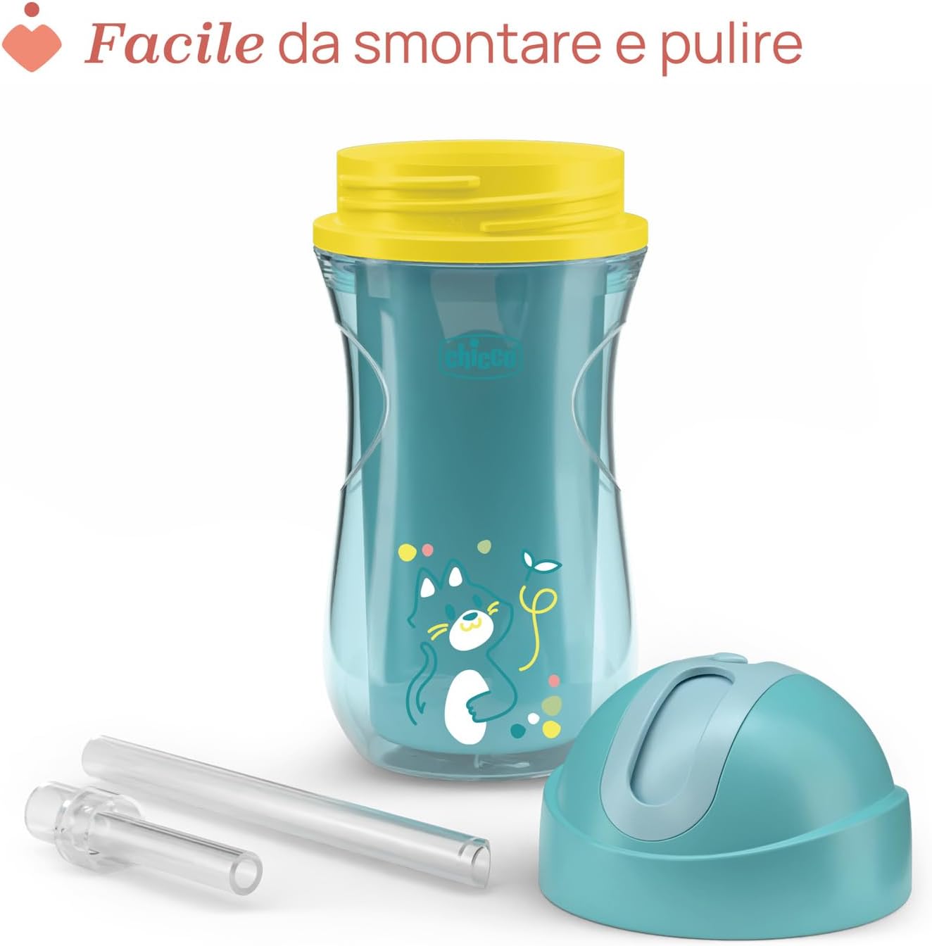 Thumbnail 6 de Chicco Sport Cup Bicchiere Antigoccia in Silicone per Bambini 14+ Mesi, 266 ml – Tazza termica con Cannuccia Flessibile, Azzurro