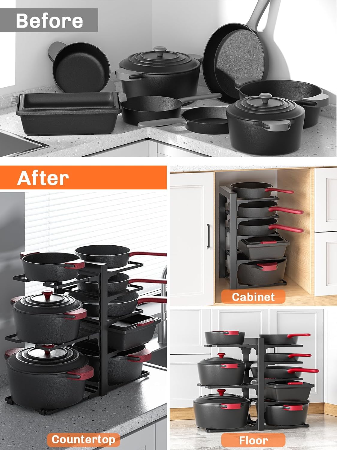 Thumbnail 6 de MUDEELA Pots and Pans Organizer, 8-Tier