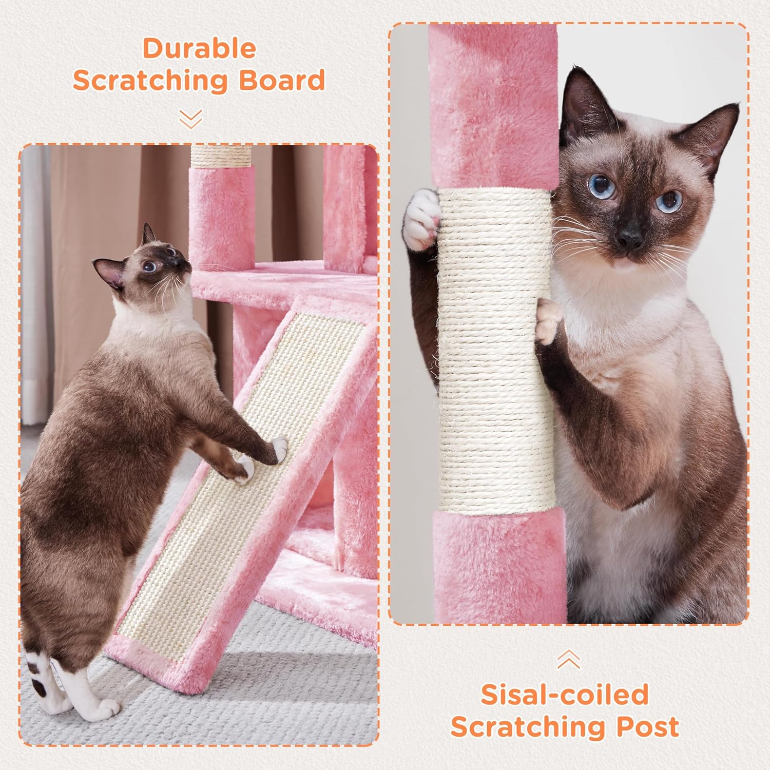 Detalle 2 de Yaheetech 91cm Cat Tree with Double Condo