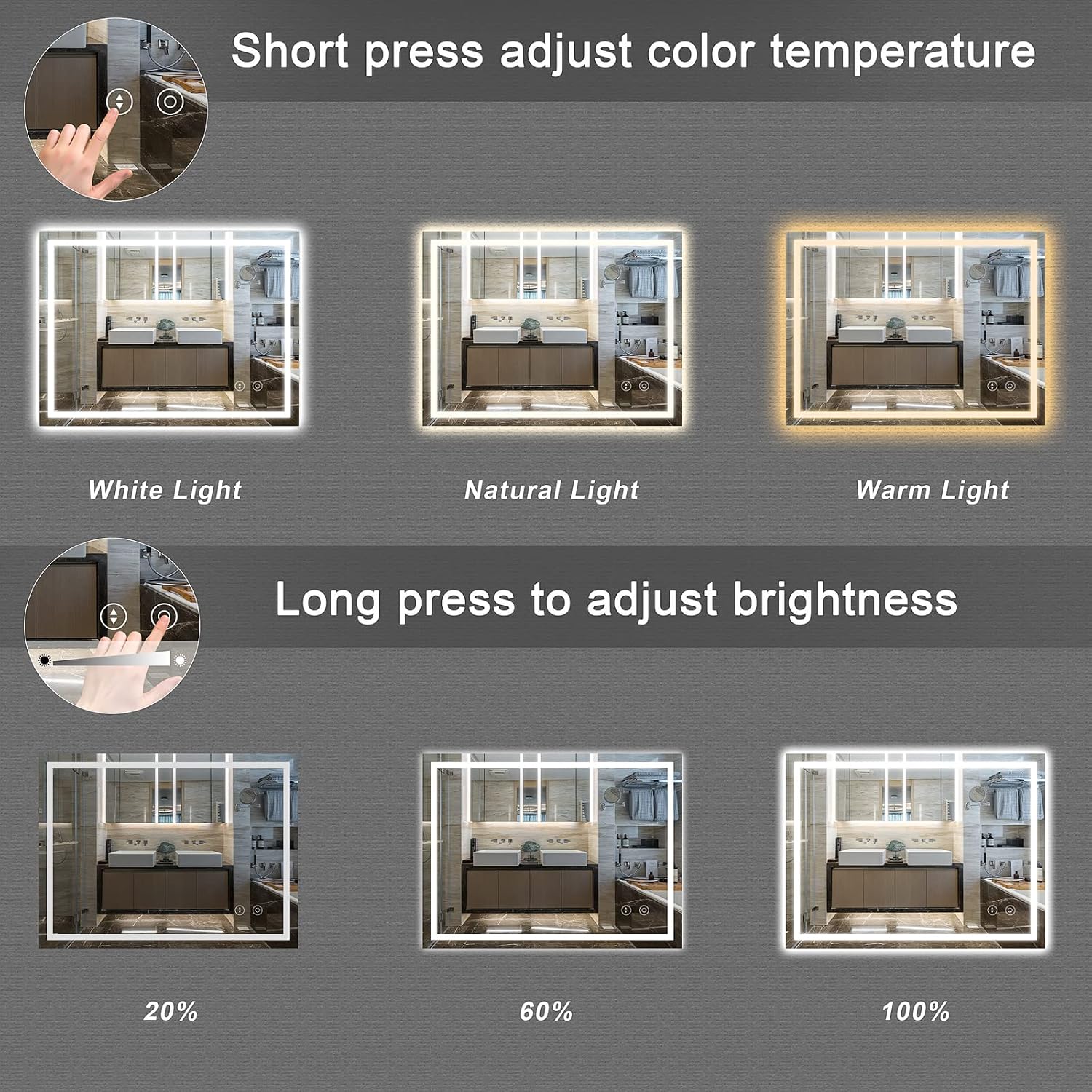 Thumbnail 1 de Dripex LED Bathroom Mirror