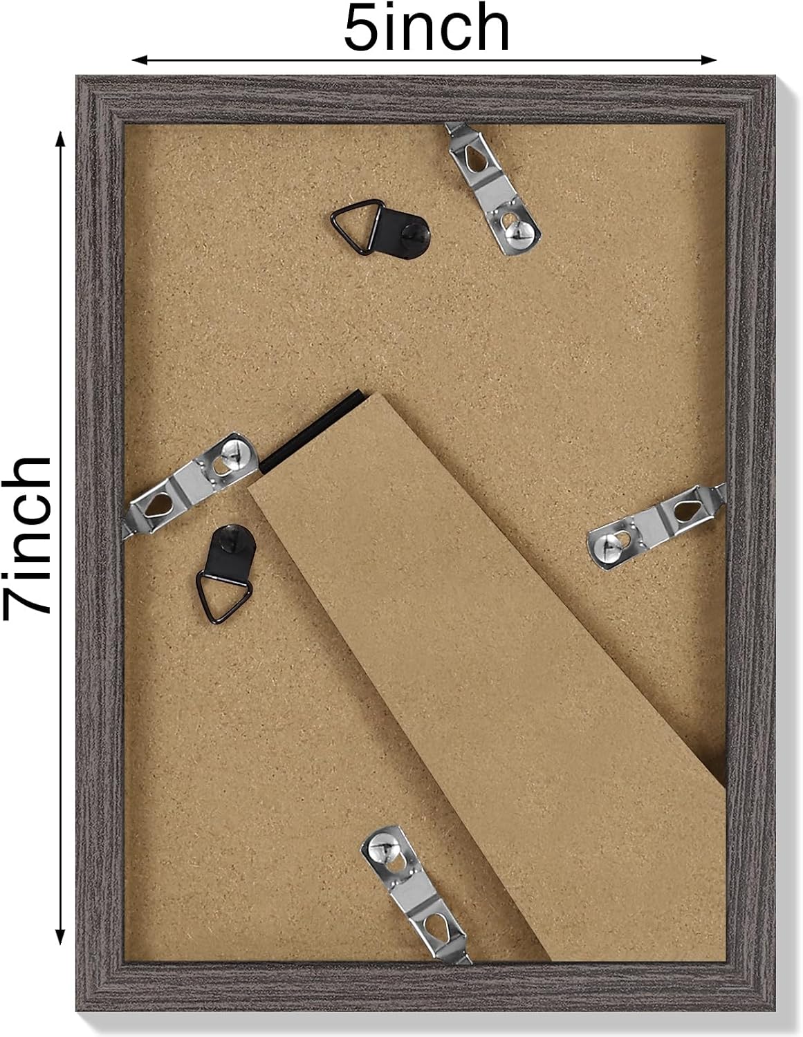 Detalle 2 de Vittanly 5x7 Picture Frame with 4x6 Mat, Dark Gray, Shatter-Resistant Acrylic