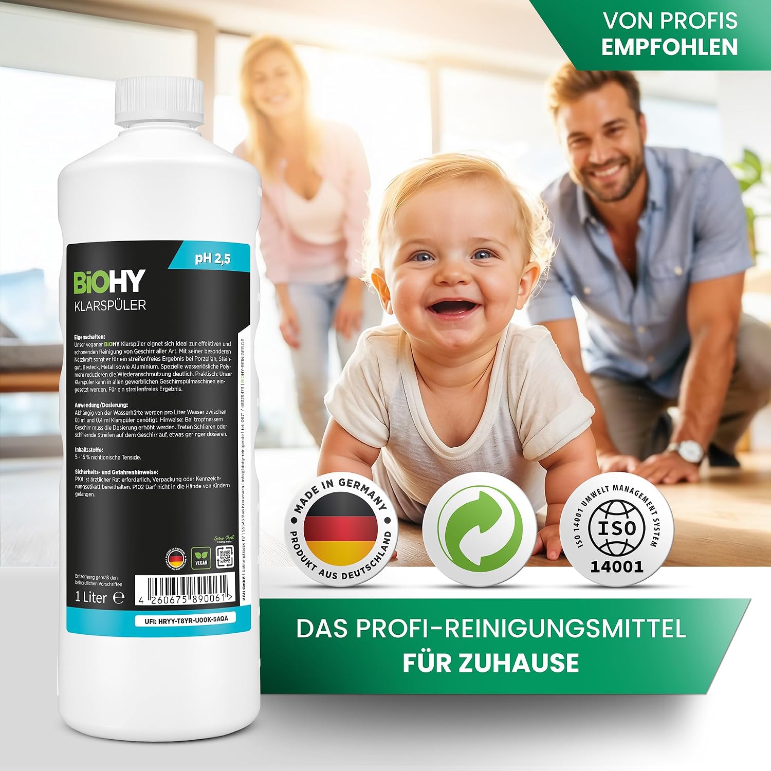 Detalle 2 de BIOHY Naspoelmiddel, 2 x 1 l ecologisch hoogconcentraat voor vaatwassers