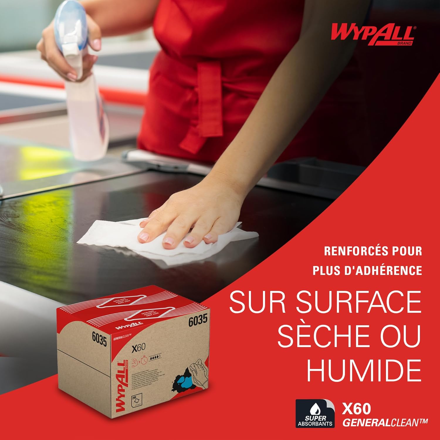 Thumbnail 5 de WypAll X60 lingettes 200 réutilisables
