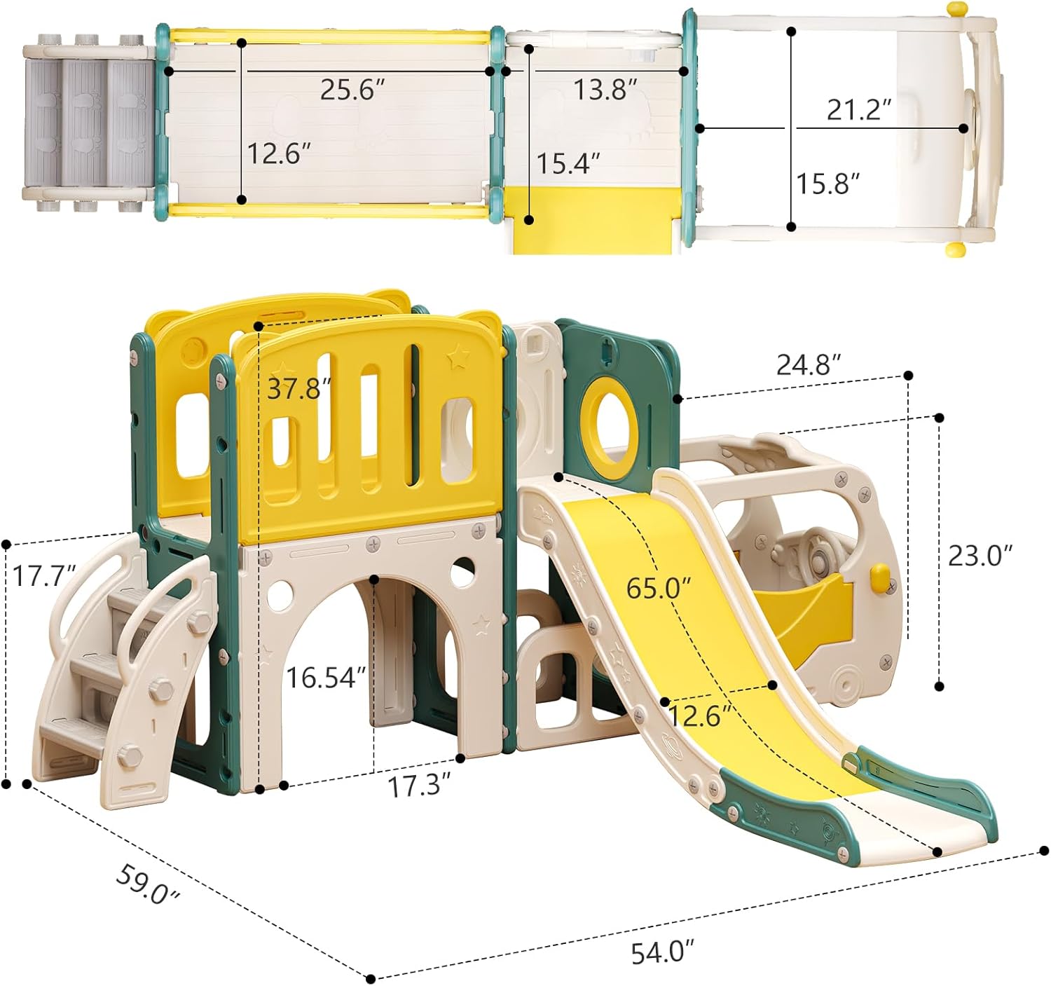 Thumbnail 6 de Kids bus toddler slide playset with hoop