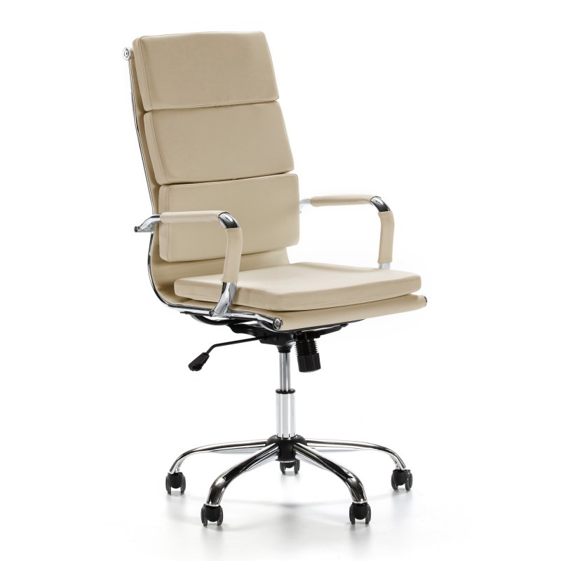 Detalle de VS Venta-Stock Morgan Sillón de Oficina Reclinable de Piel Sintética Taupe – ventastock