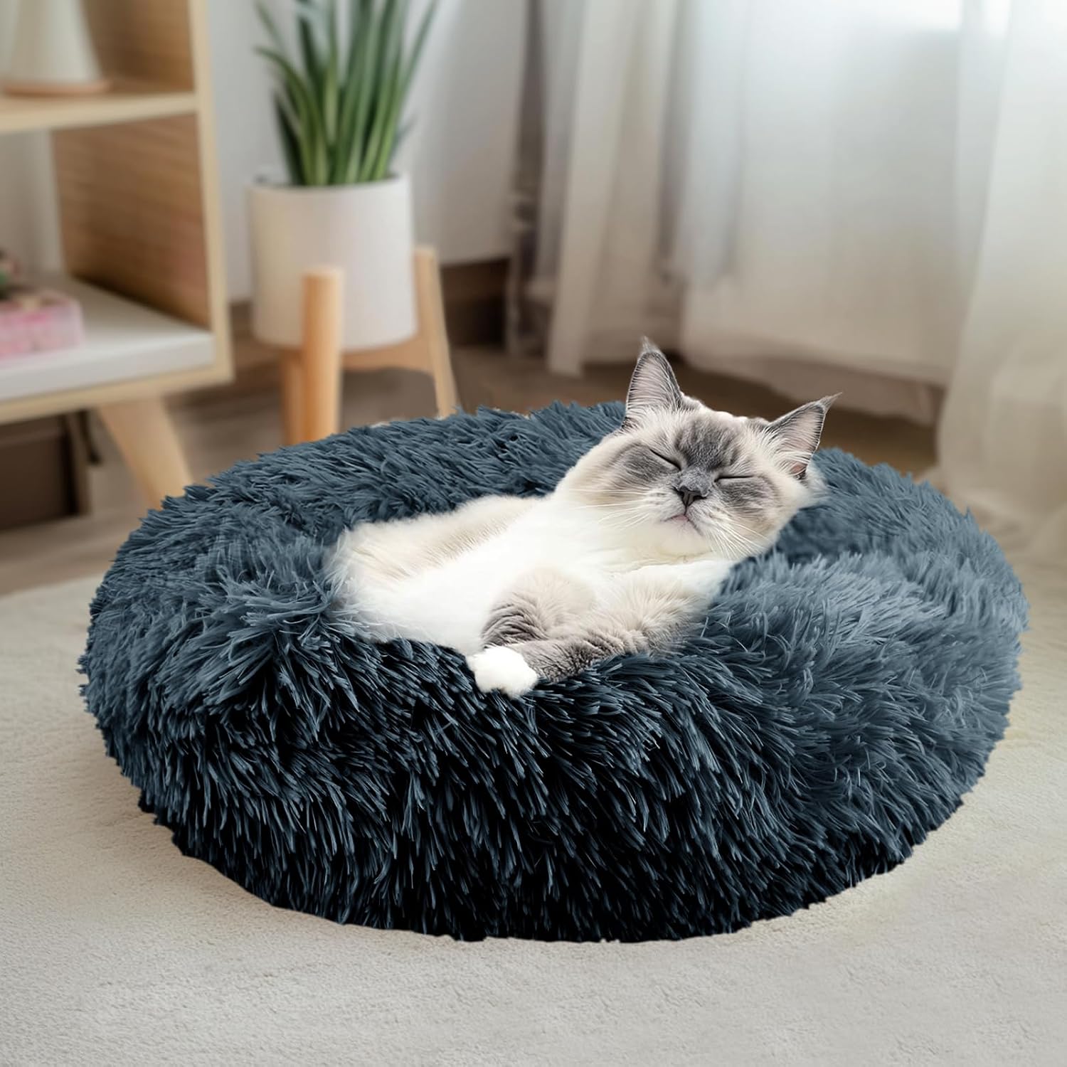 Detalle 2 de NAKIHOUSE Round Plush Pet Bed 50 cm