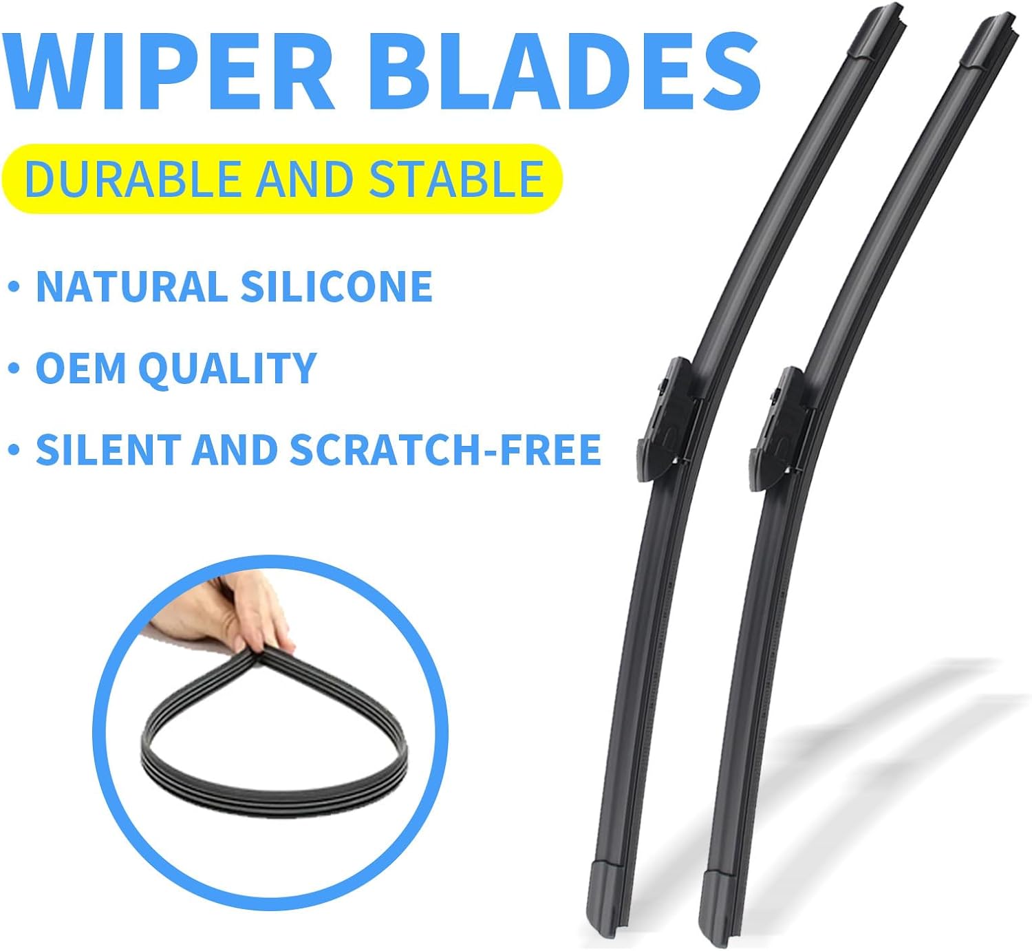Detalle de Gavimnal 24"+18"+14" Silicone Wiper Blades Replacement for Mazda CX-5 2017-2025 & CX-9 2016-2024 (Set of 3)