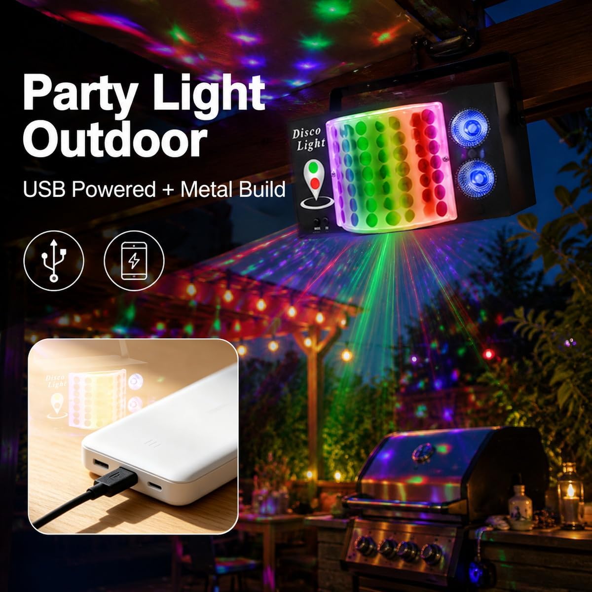Detalle de Lyiwmg MTD -D10 3-in-1 Disco Light with Sound Activation and Remote