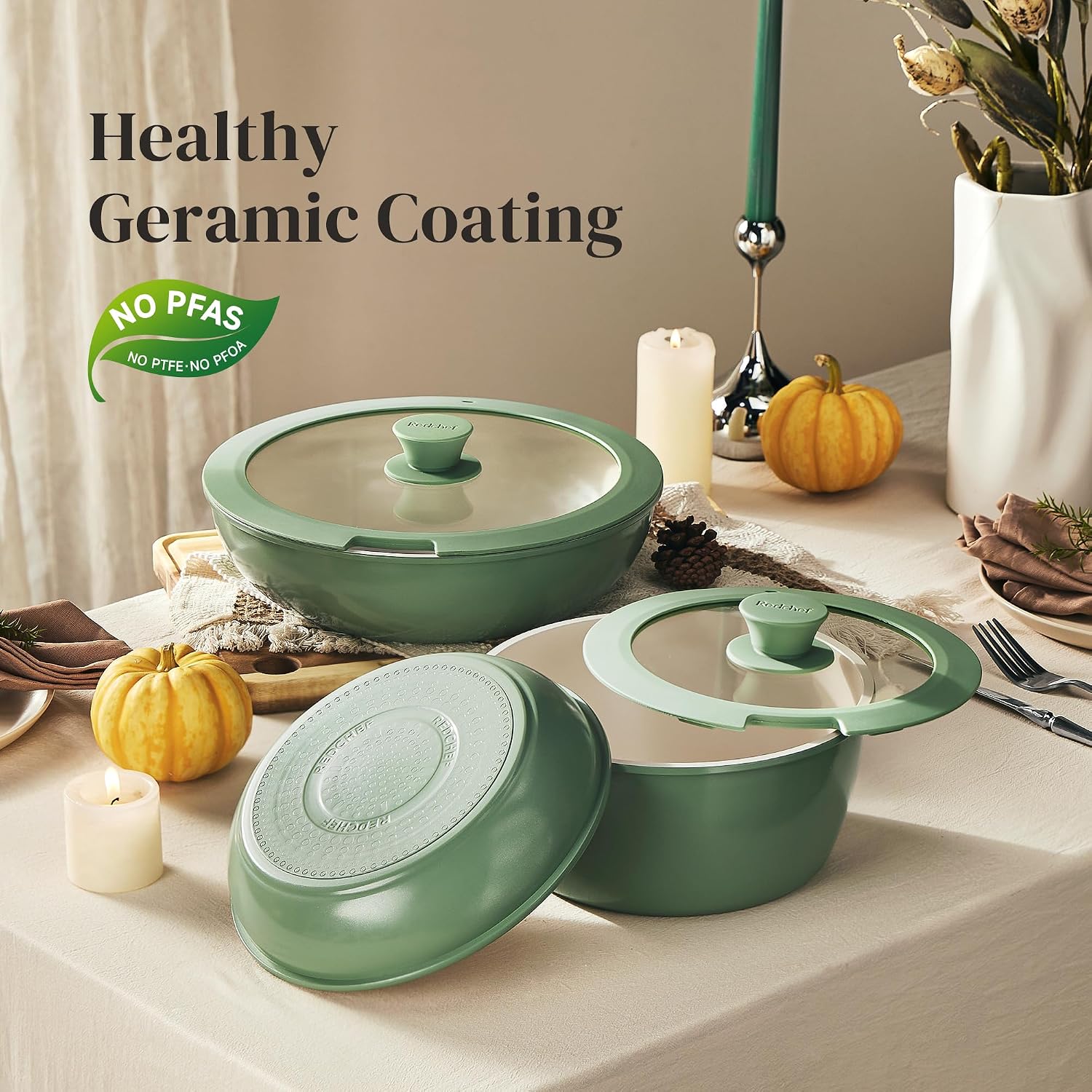 Thumbnail 4 de Redchef 16pc Ceramic Cookware Set 16pcs