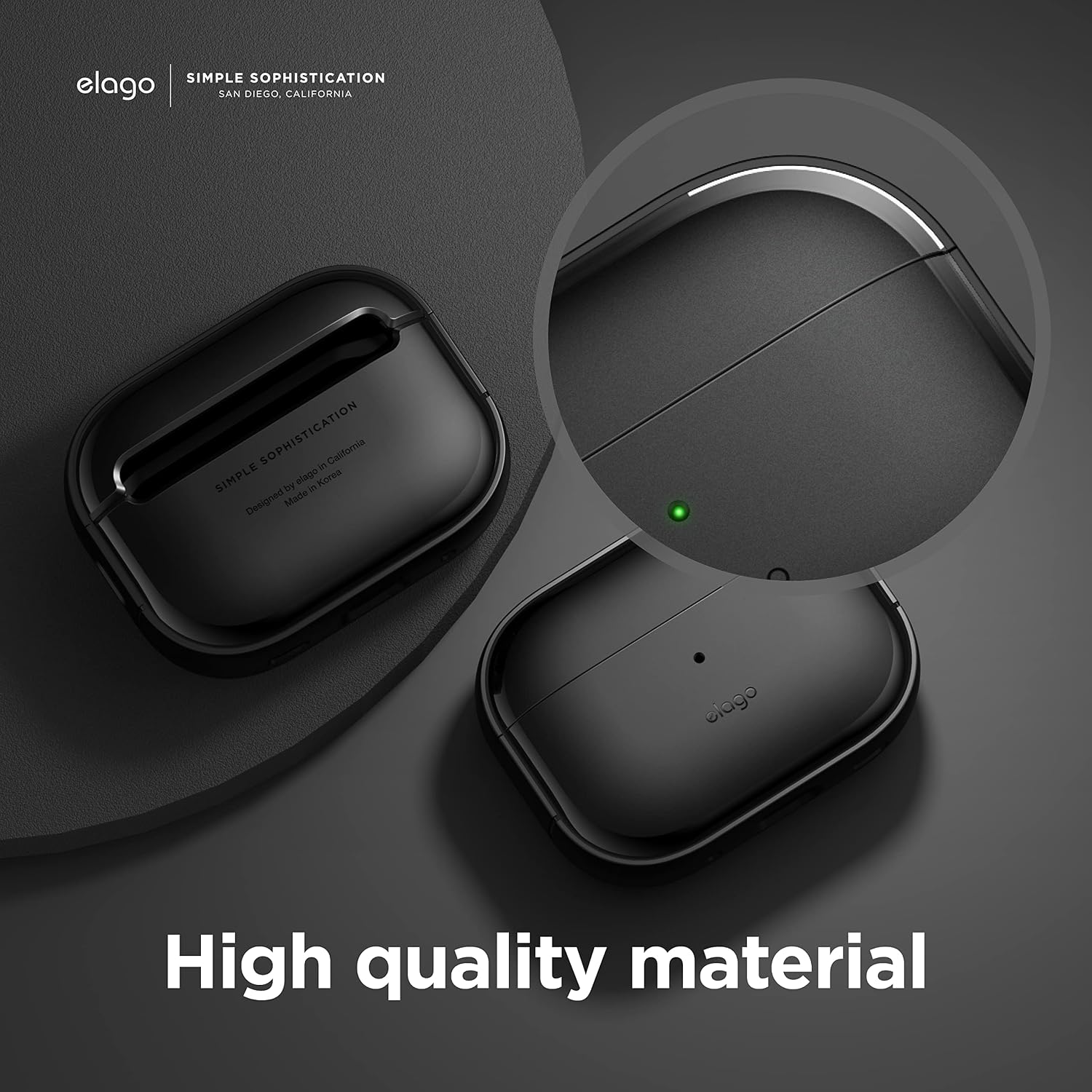 Thumbnail 6 de elago EDC coque compatible AirPods Pro 2 : étui TPU absorbant les chocs avec courroie (noir)