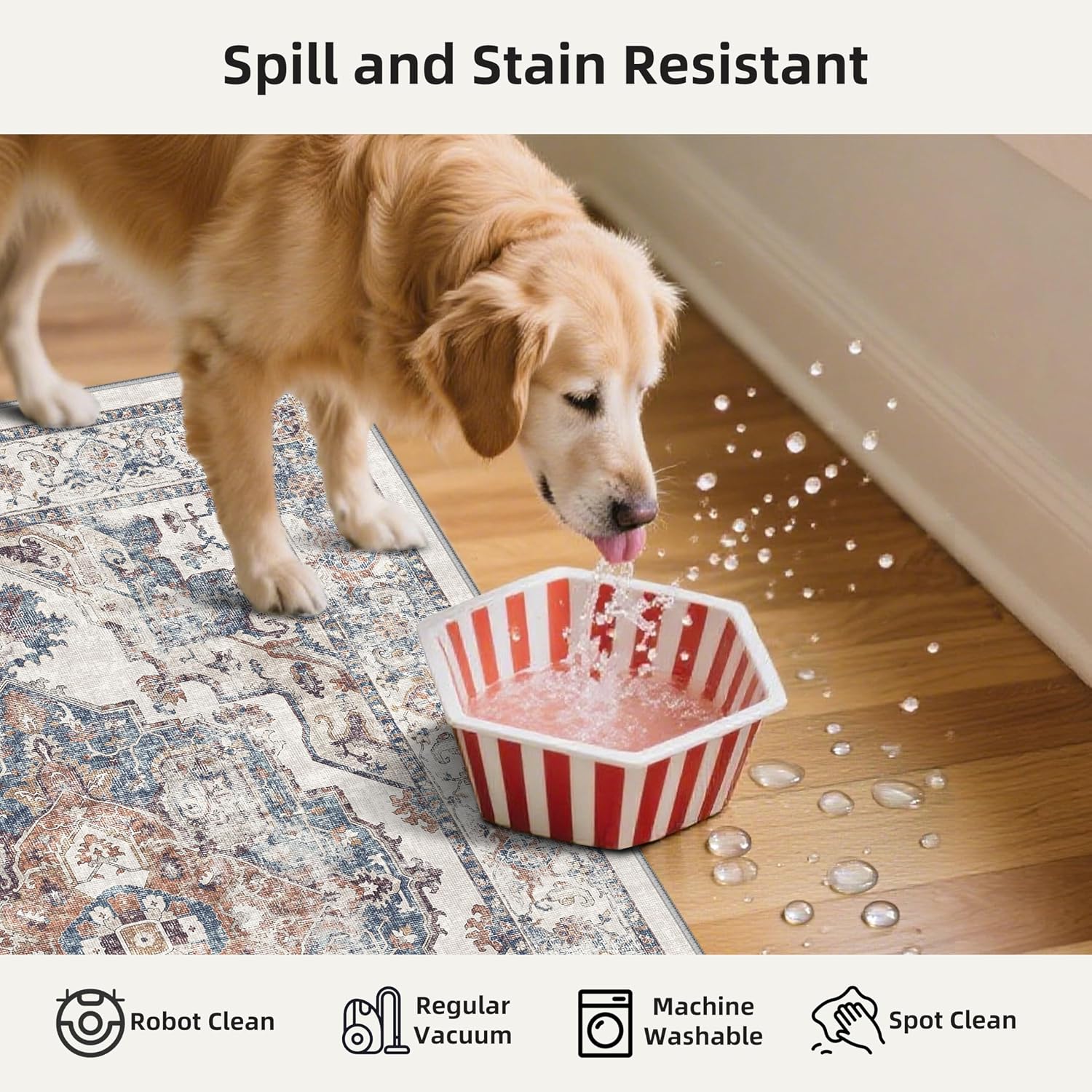 Detalle 2 de Kitchen Rug Set 4-Pack, Water-Resistant Mats