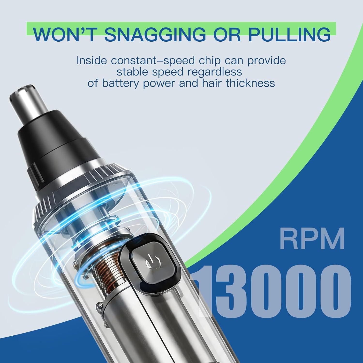 Detalle de Ginity 2-in-1 Nose & Ear Hair Trimmer for Men — Rechargeable, IPX7 Waterproof, with LED Display