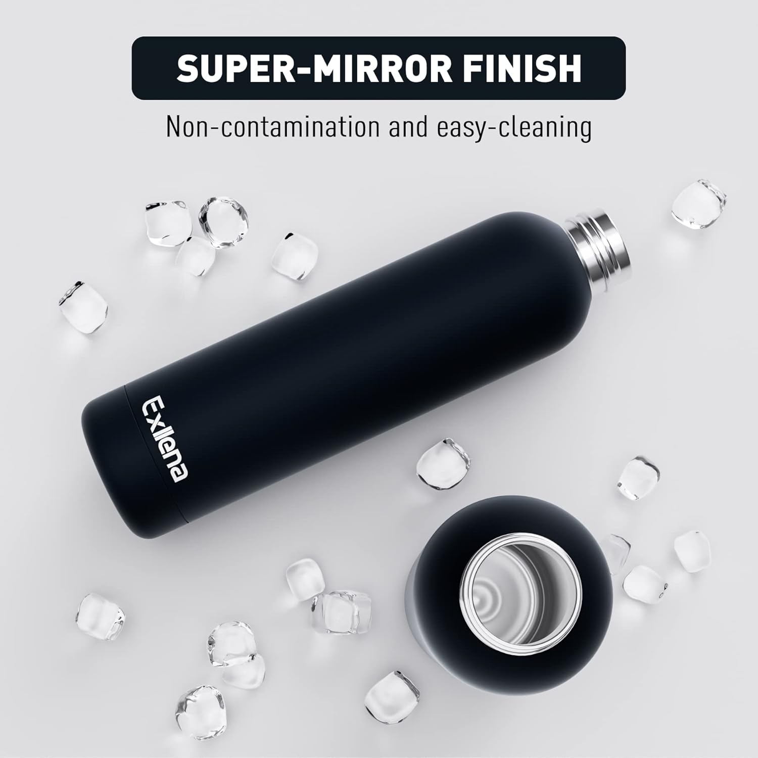 Detalle 2 de Exllena Insulated 1L Black Water Bottle 🚰