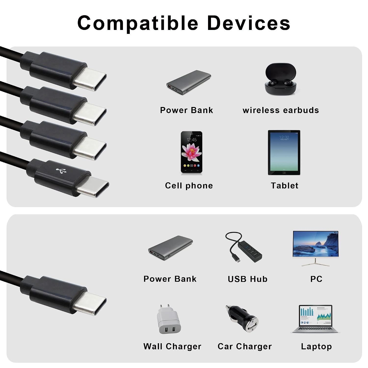 Thumbnail 3 de Xilaghy 4-in-1 USB Type-C Splitter Cable