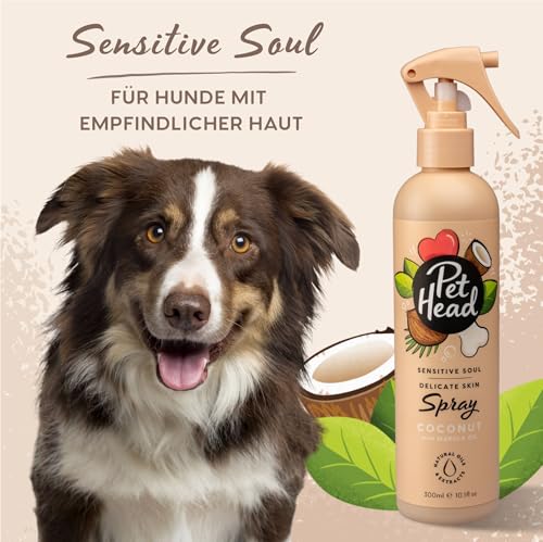 Detalle de Pet Head Sensitive Soul Fellspray für Hunde – Kokosduft, pH-neutral, vegan & tierversuchsfrei, 300 ml