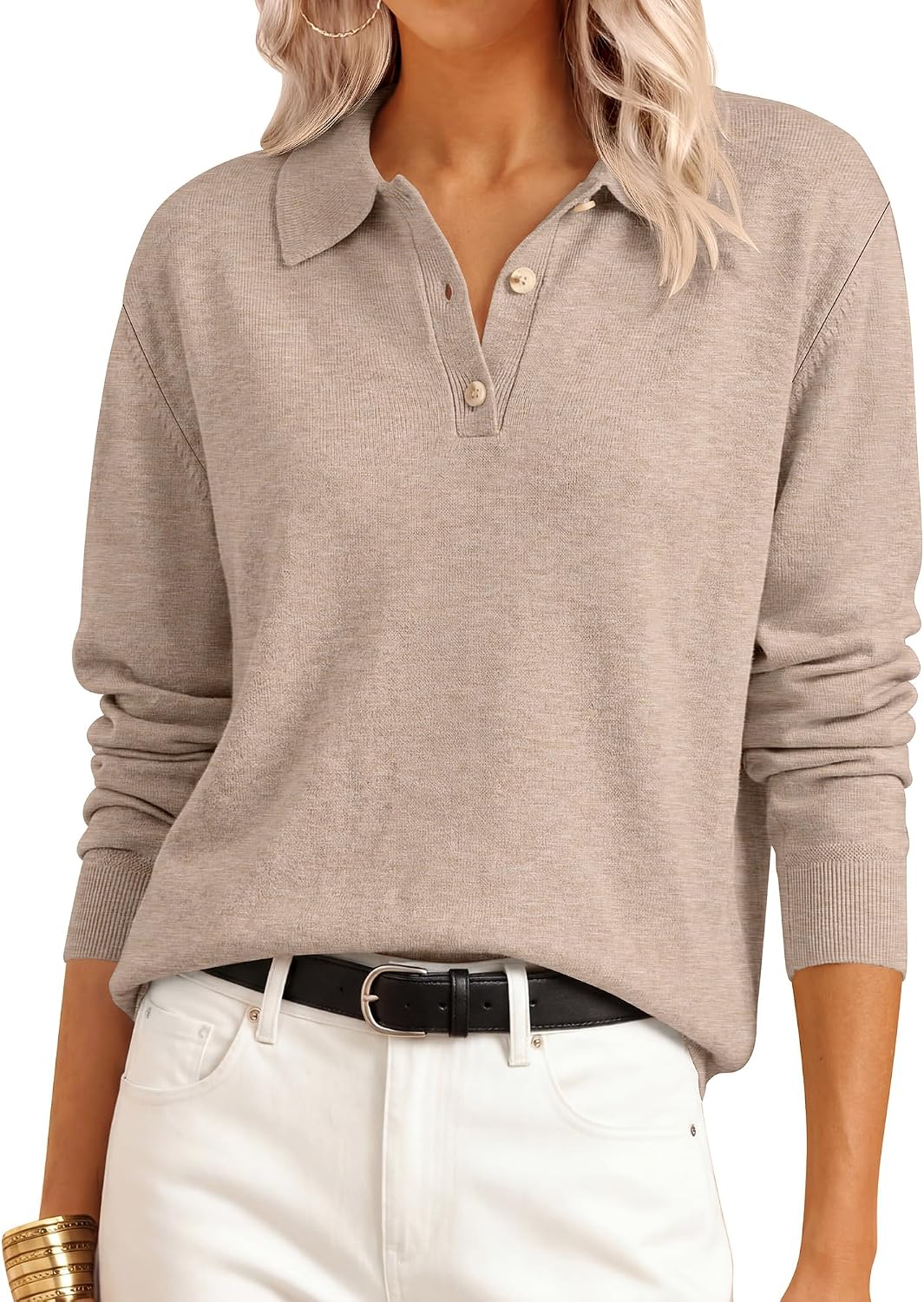 Thumbnail 6 de ANRABESS Women's Polo Sweater, Polyester Blend
