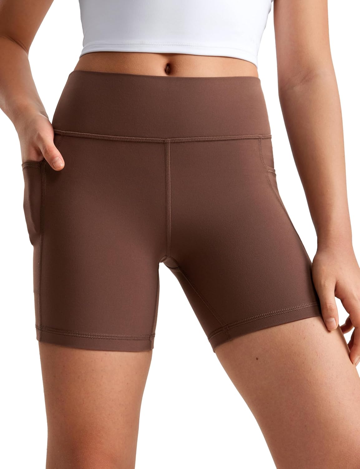 Detalle 2 de CRZ YOGA Ragazze Butterluxe Athlétique Motard Shorts con Tasche