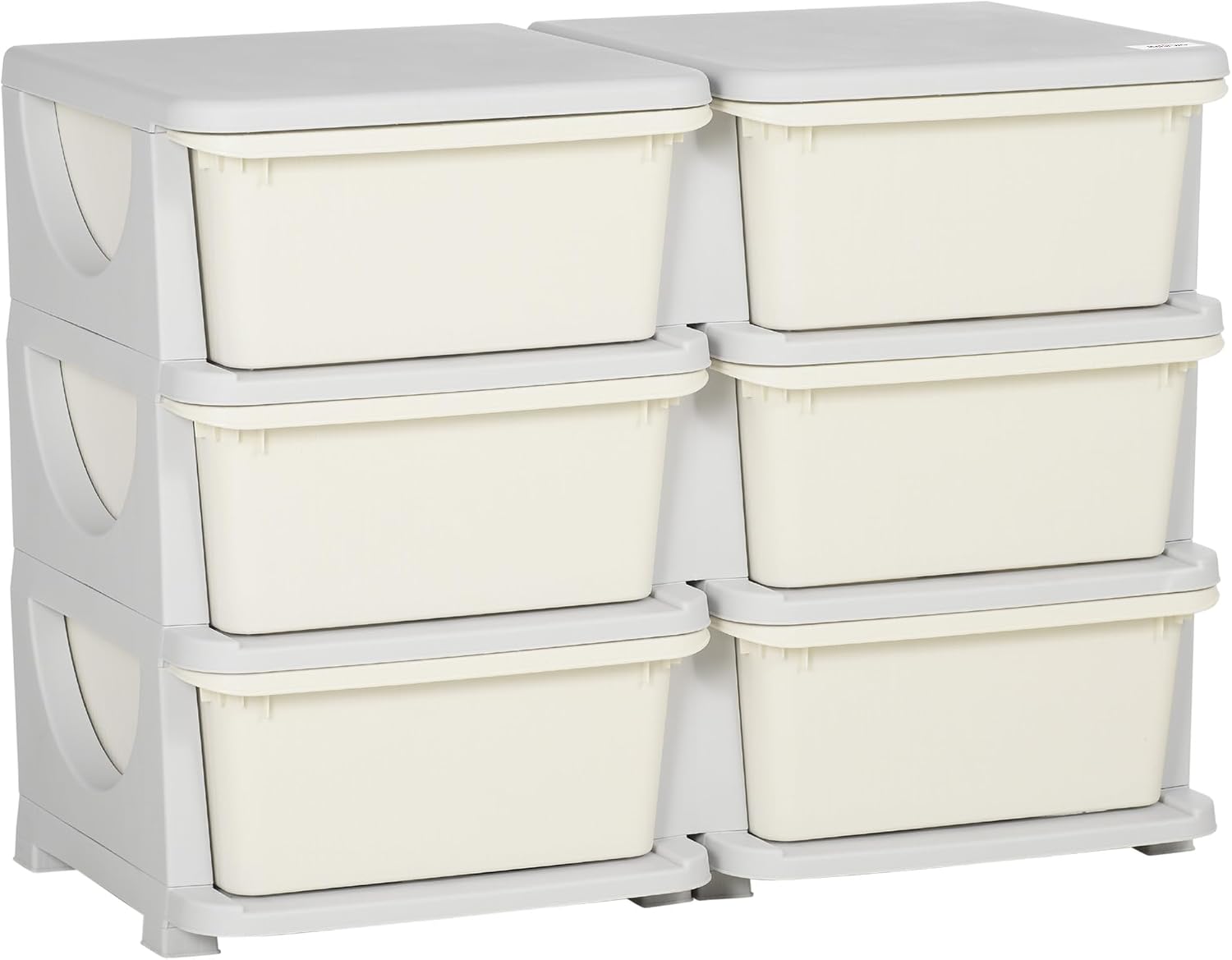 Detalle de Qaba 311-053V00CW 6-Drawer Kids’ Toy Storage Organizer, Cream White