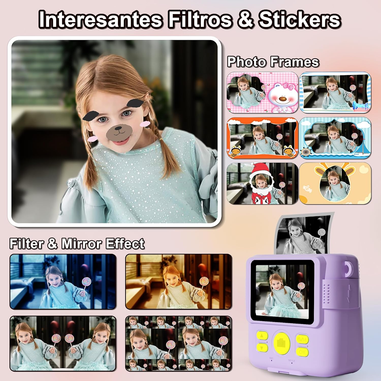 Detalle 2 de GKTZ Macchina Fotografica Bambini 1080P