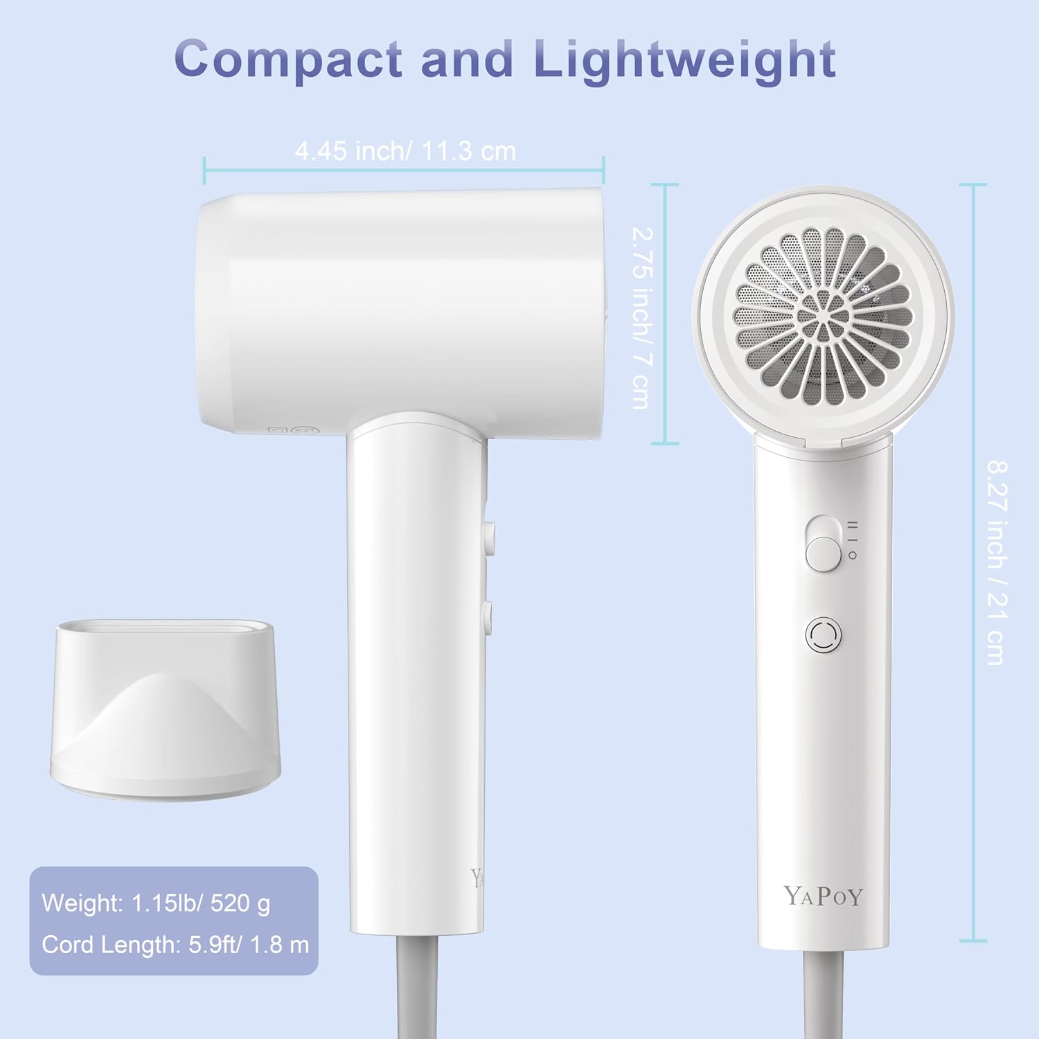 Thumbnail 6 de YAPOY Hair Dryer 110,000 RPM — Ionic hairdryer